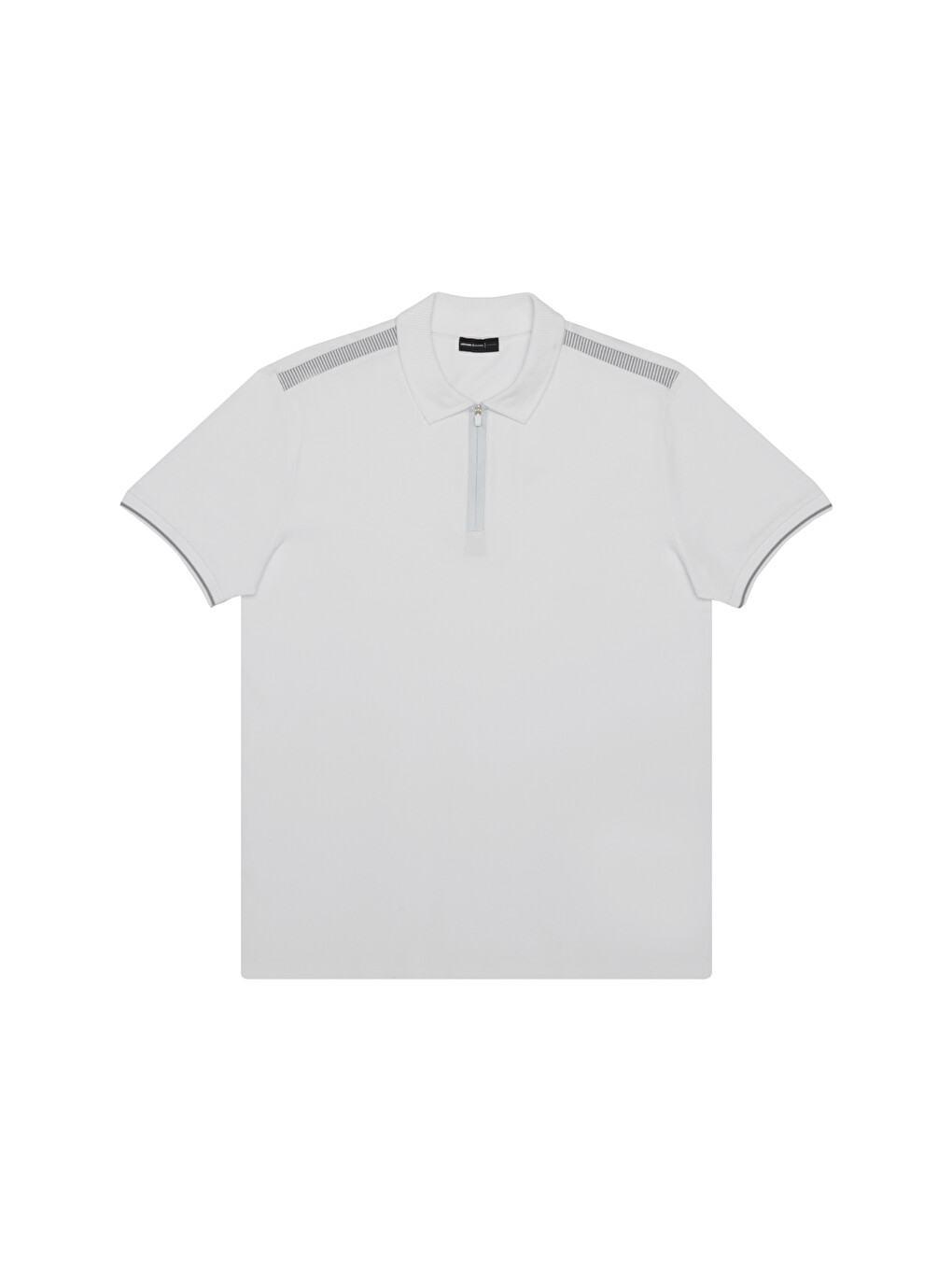 Erkek Beyaz Slim Fit Dar Kesim Polo Yaka Pamuklu Kısa Kollu Tişört-6