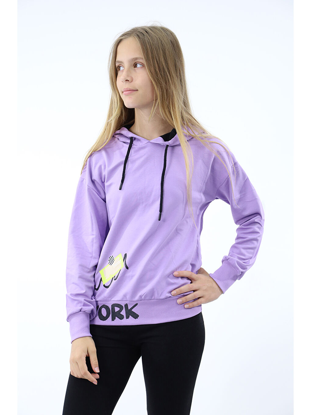 Toontoykids Lila Kız Çocuk Baskılı Sweatshirt