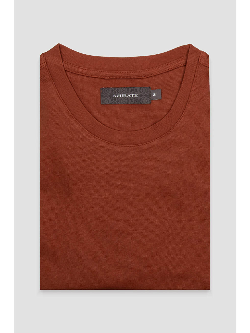 Palm Merserize Pamuklu Modern Fit Turuncu Bisiklet Yaka Erkek Düz Shirt-3