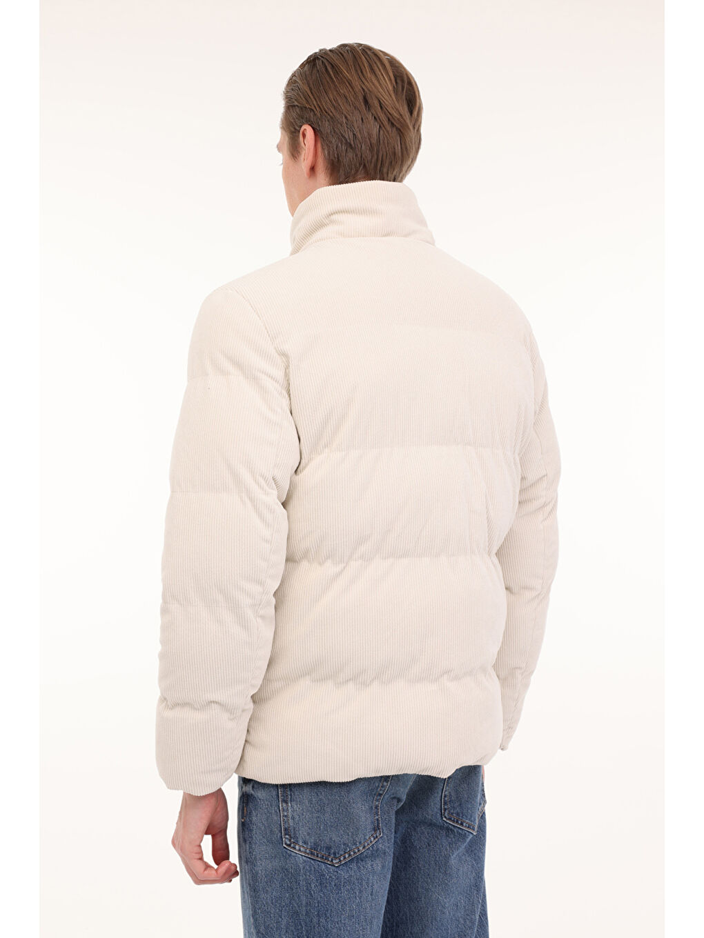 Gri ML VELVET COAT 24057 4PR Taş Rengi Erkek Kısa Kaban-1