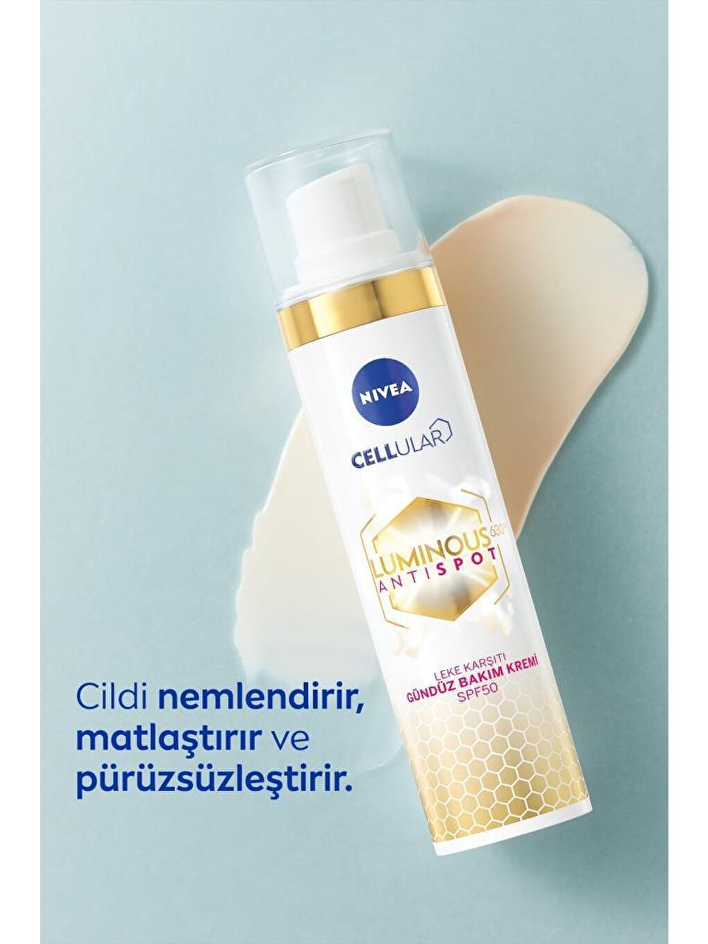 NIVEA Şeffaf Luminous630 Kolajen Tetikleyici Leke & Yaşlanma Karşıtı Serum 30ml ve SPF50 Gündüz Kremi 50ml - 5