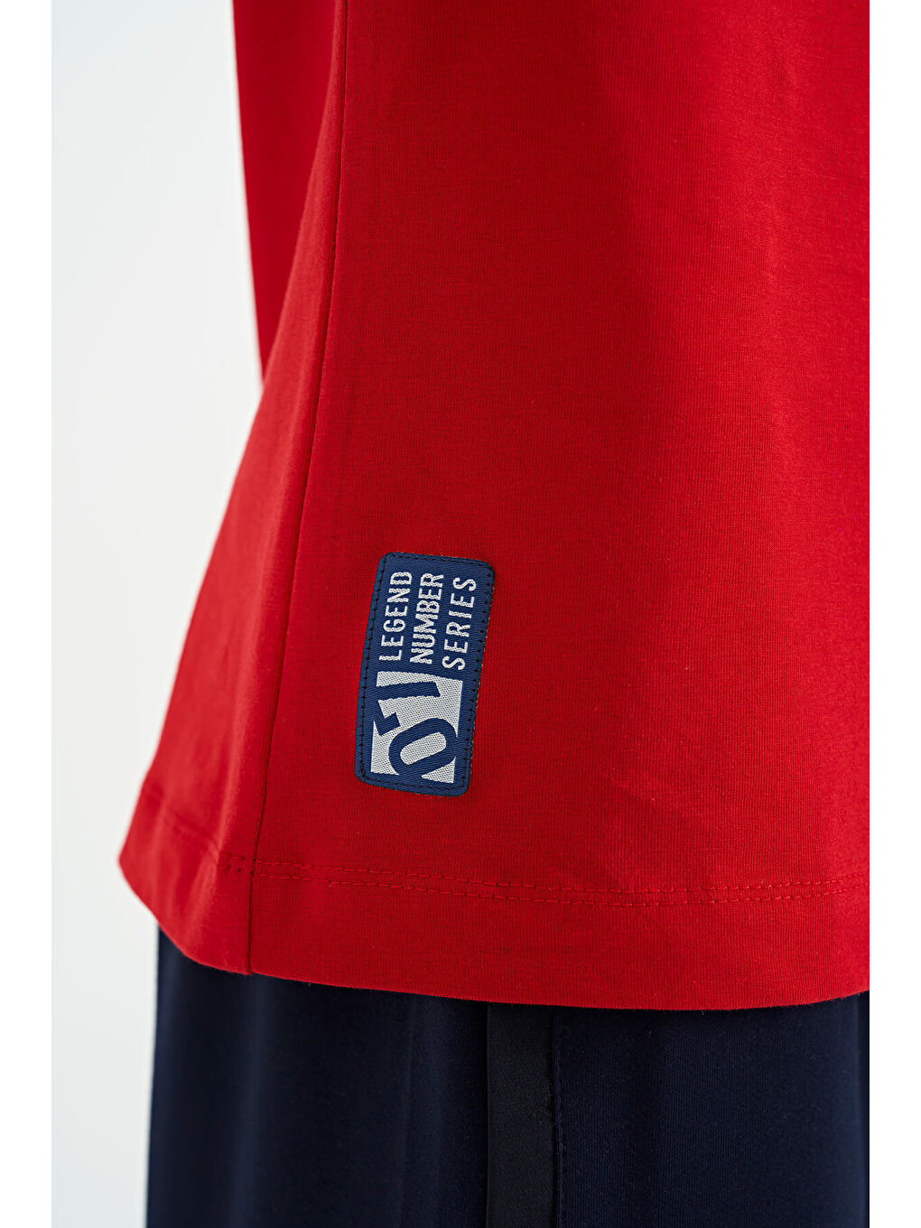 Kırmızı Baskı Detaylı Standart Kalıp O Yaka Erkek Çocuk Tişört - 11133-4