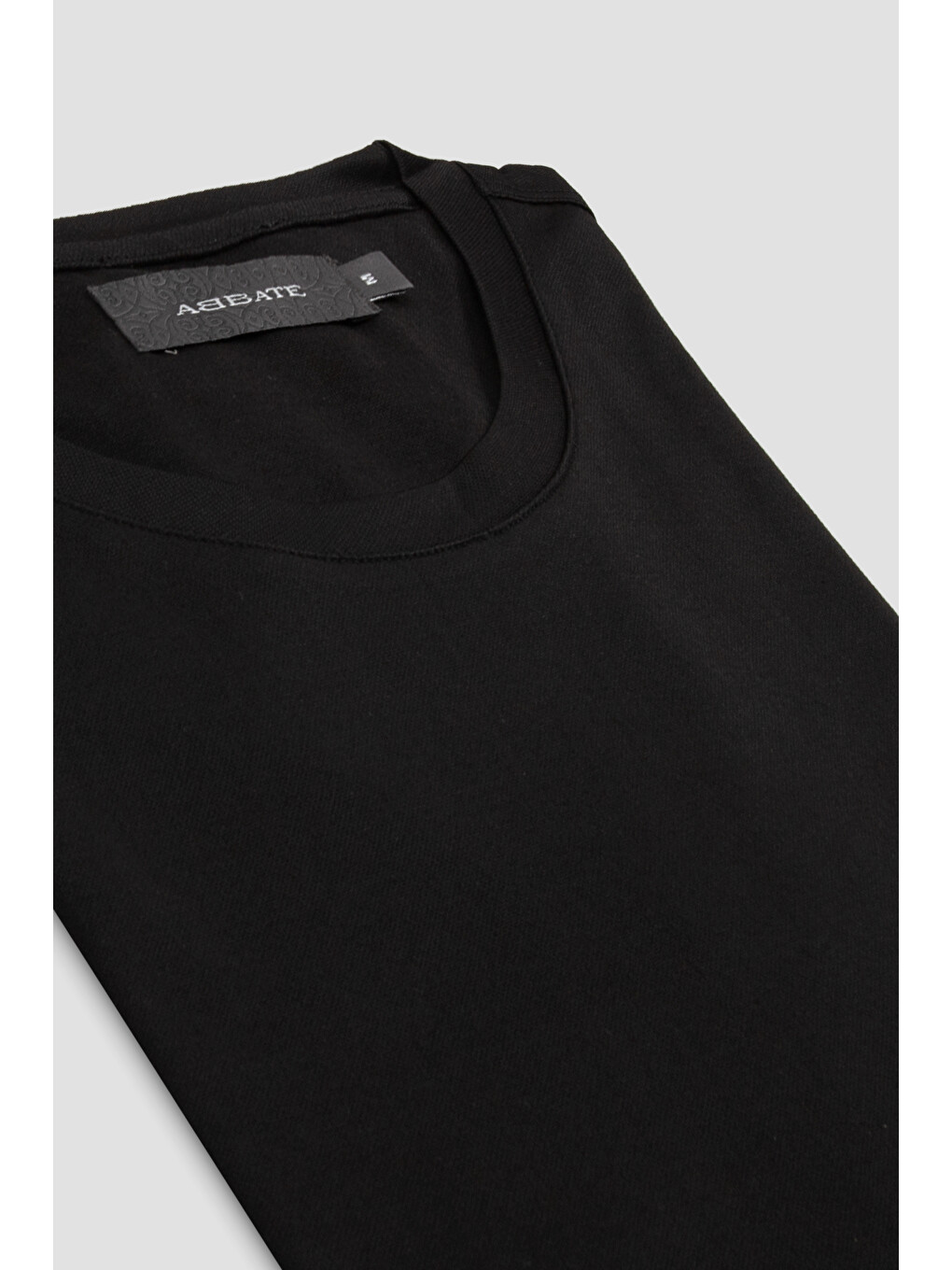 Palm Merserize Pamuklu Modern Fit Siyah Bisiklet Yaka Erkek Düz Shirt-1