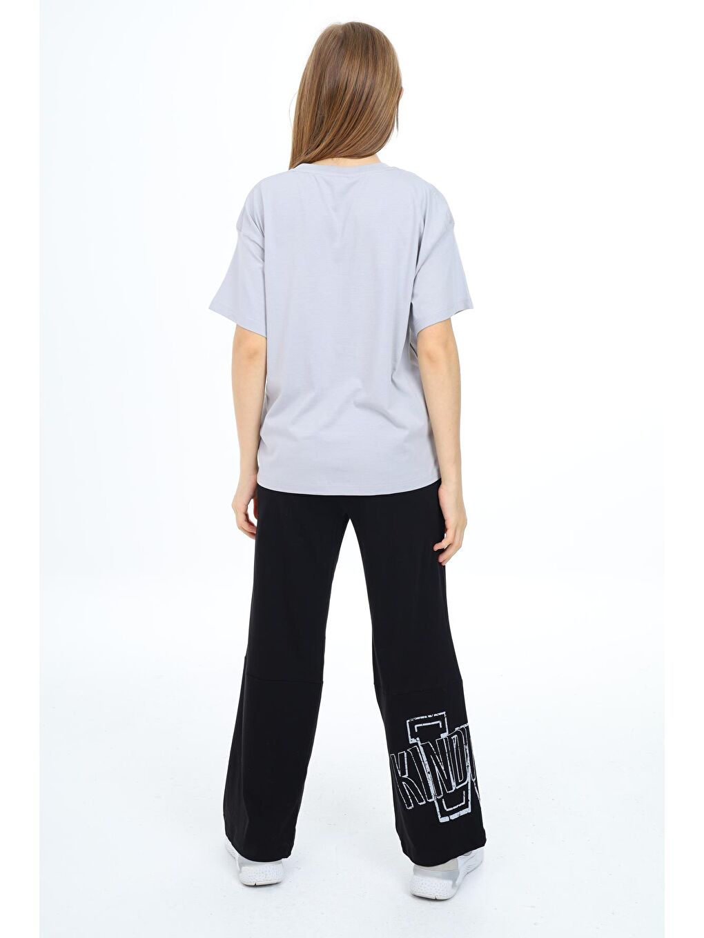 Gri Kız Çocuk Bloklu Alt-Üst Yazlık Takım 9-14 Yaş Px007-2