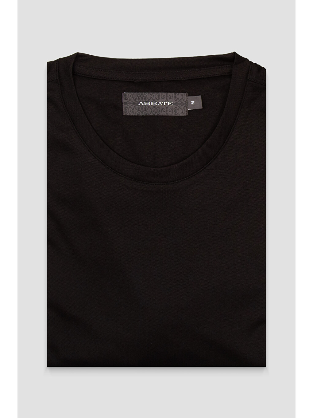 Palm Merserize Pamuklu Modern Fit Siyah Bisiklet Yaka Erkek Düz Shirt-3
