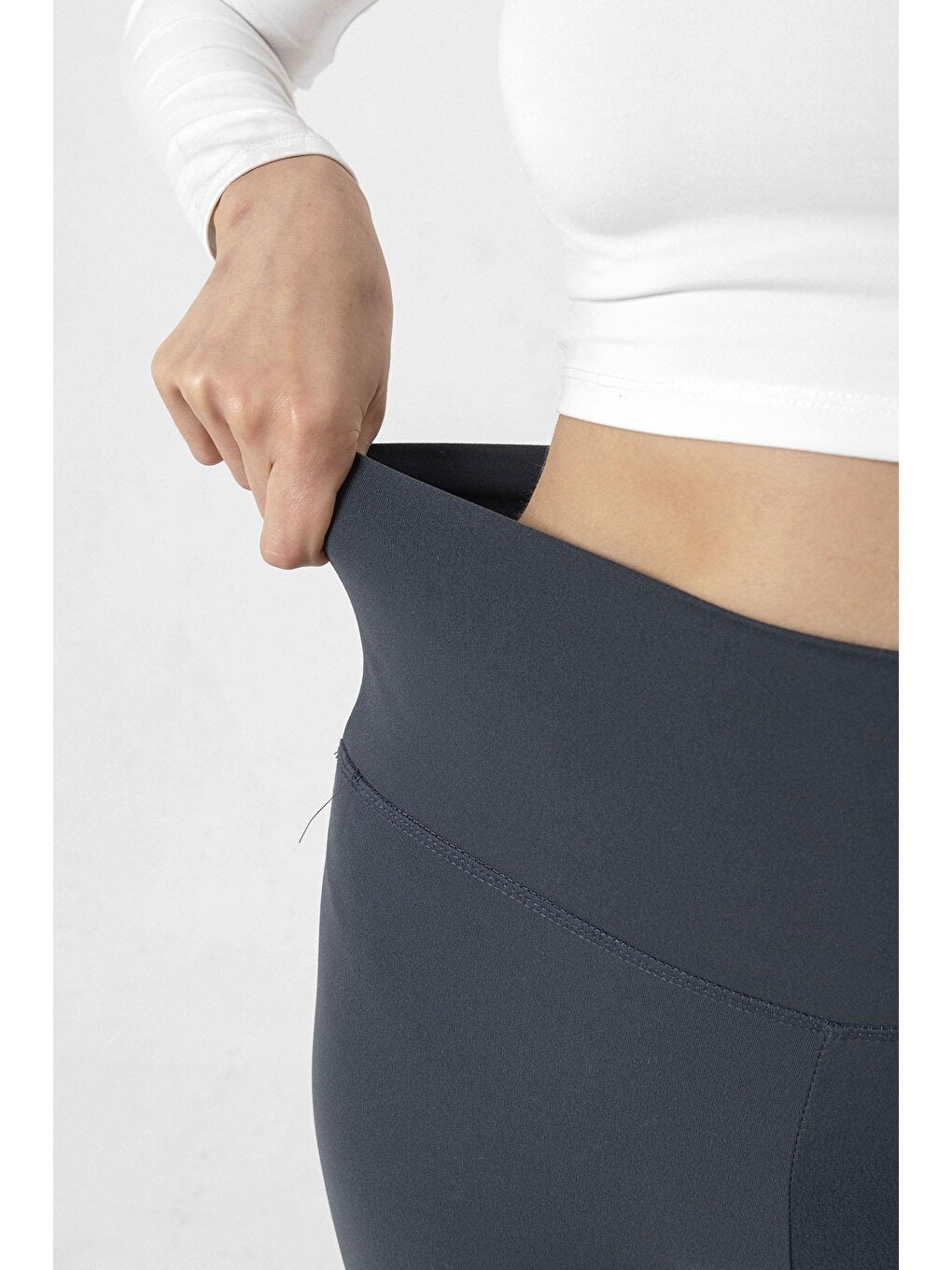 Gri Karyoka Dikiş Detaylı Toparlayıcı Sportif Detaylı Ekstra Esnek Kadın Tayt @Amazon-2