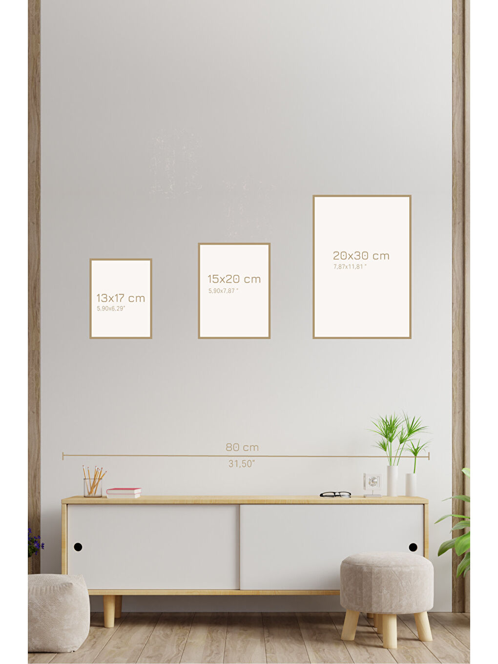 Beyaz 9 Parça Çerçeve Görünümlü Mdf Tablo Seti - 9ARTAVESSA2-3348-1