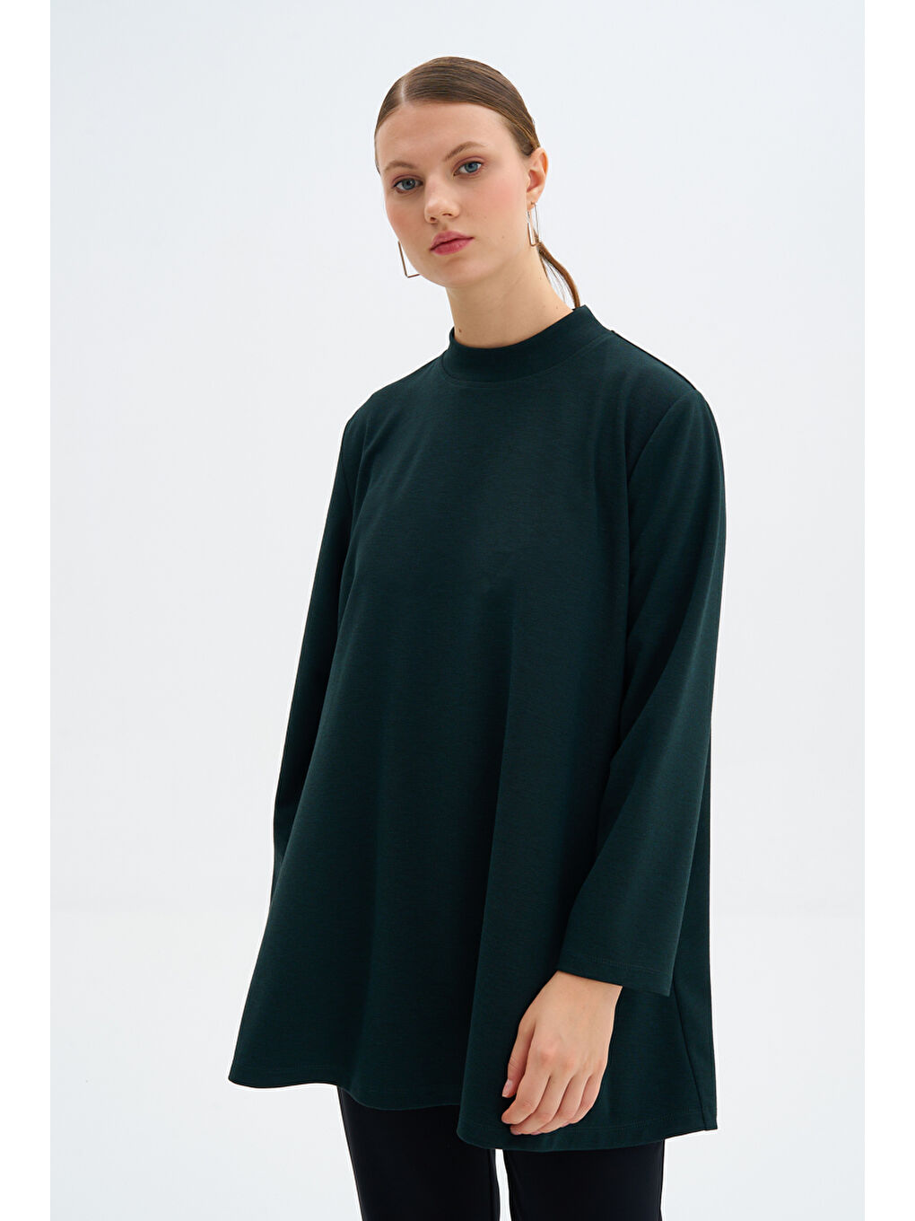 Yeşil Bisiklet Yaka Bluz-1