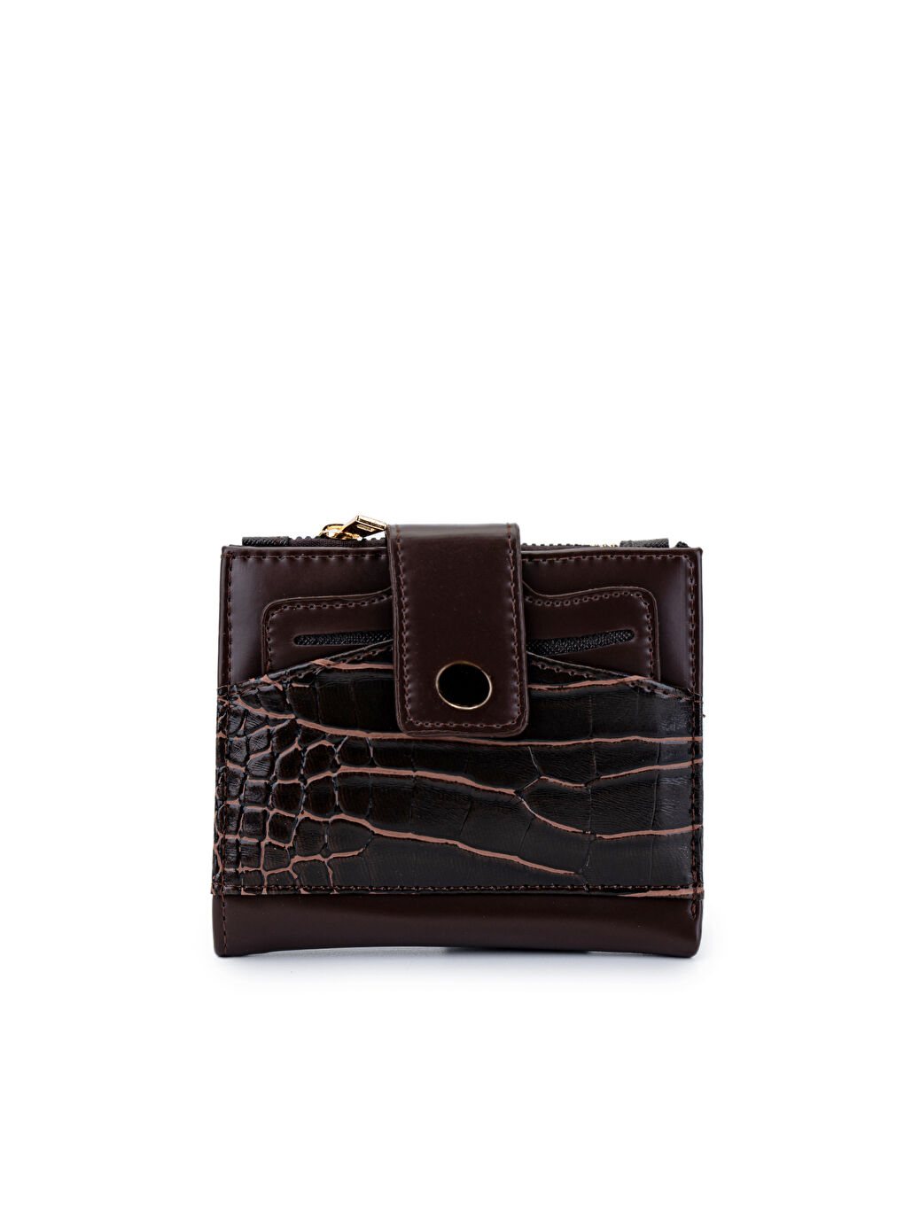 Kahverengi Suni Deri Kadın Cüzdan Acı Kahve MN105