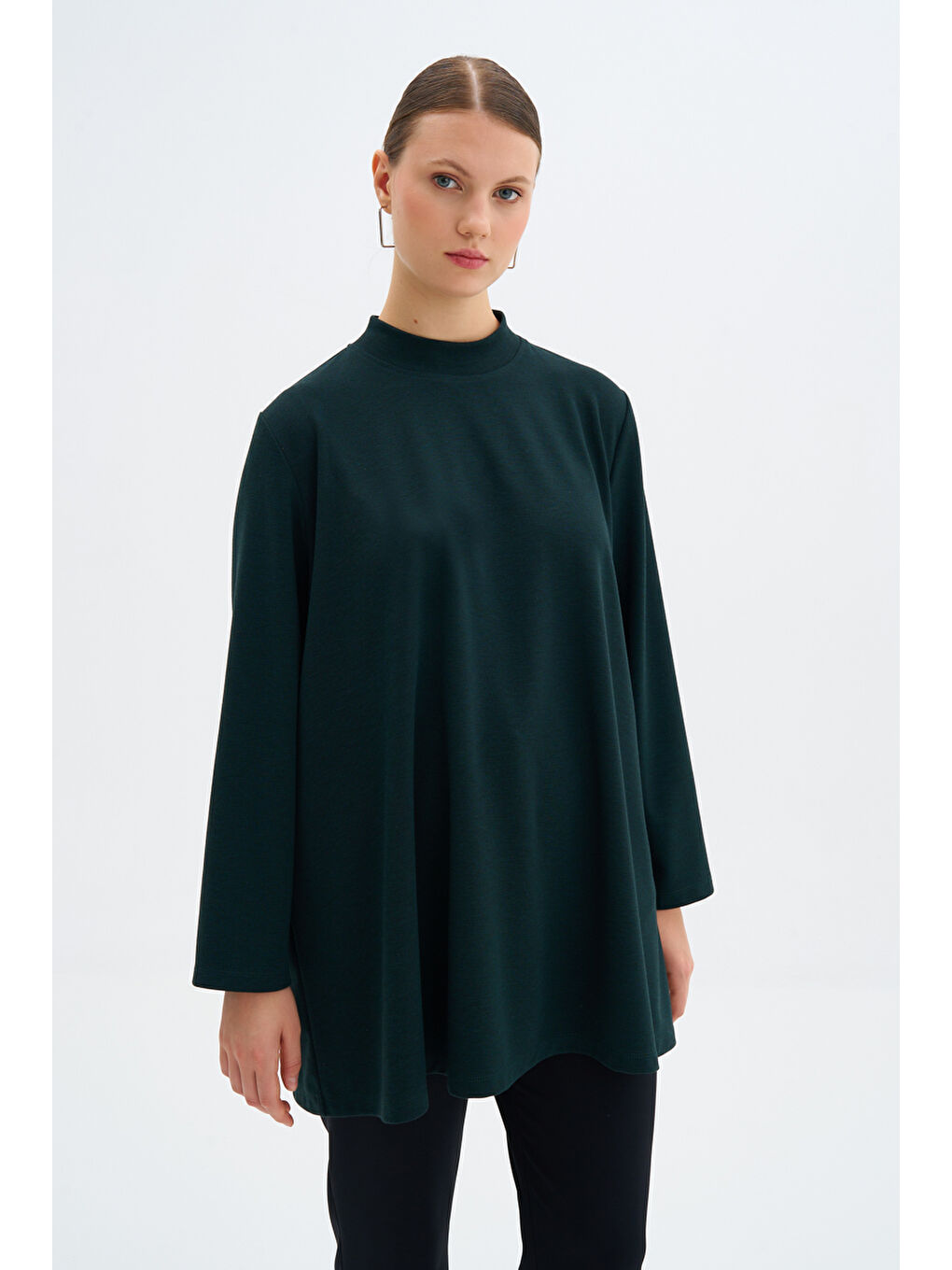 Yeşil Bisiklet Yaka Bluz-3