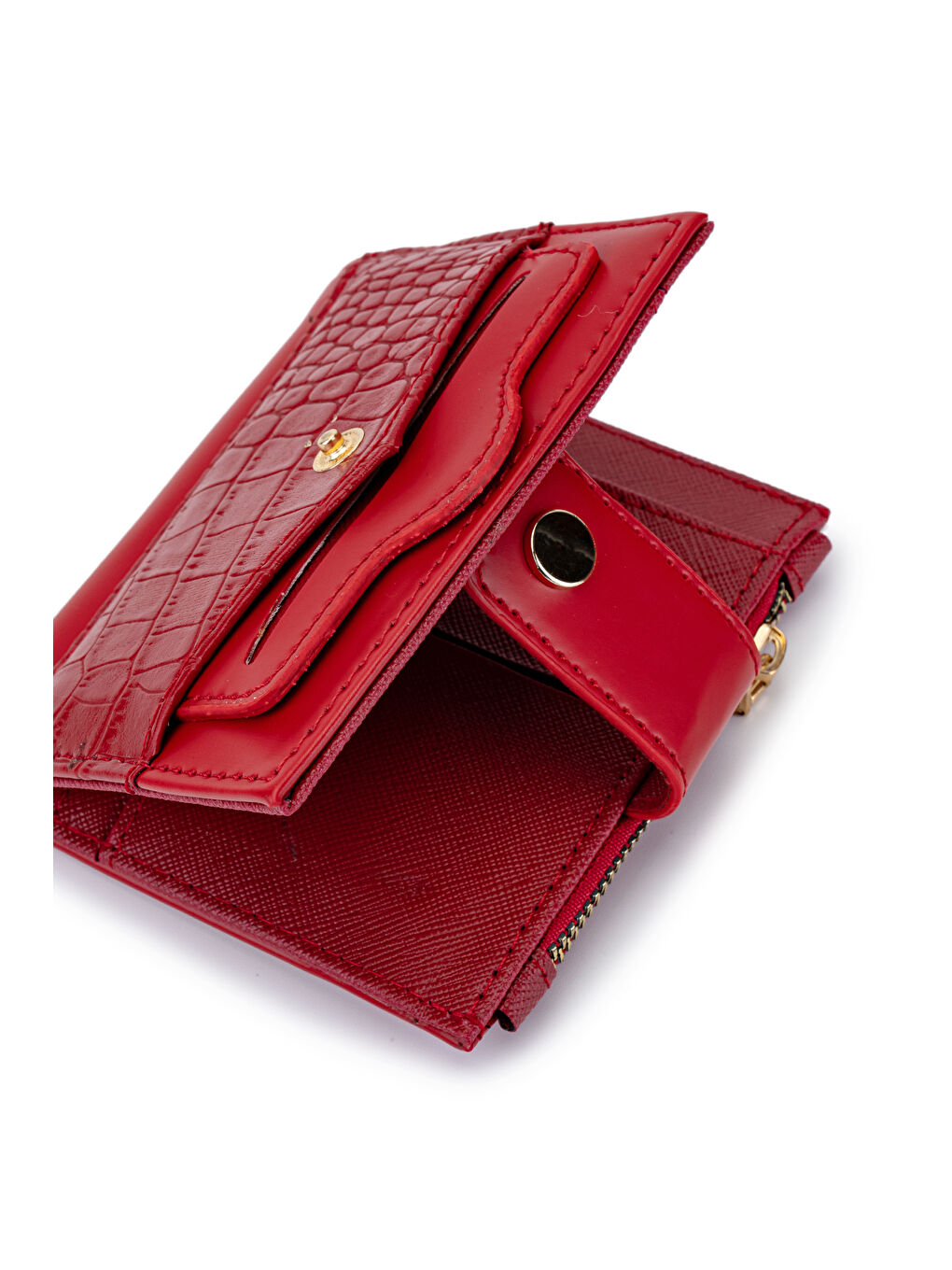 Suni Deri Kadın Cüzdan Kırmızı MN105-2