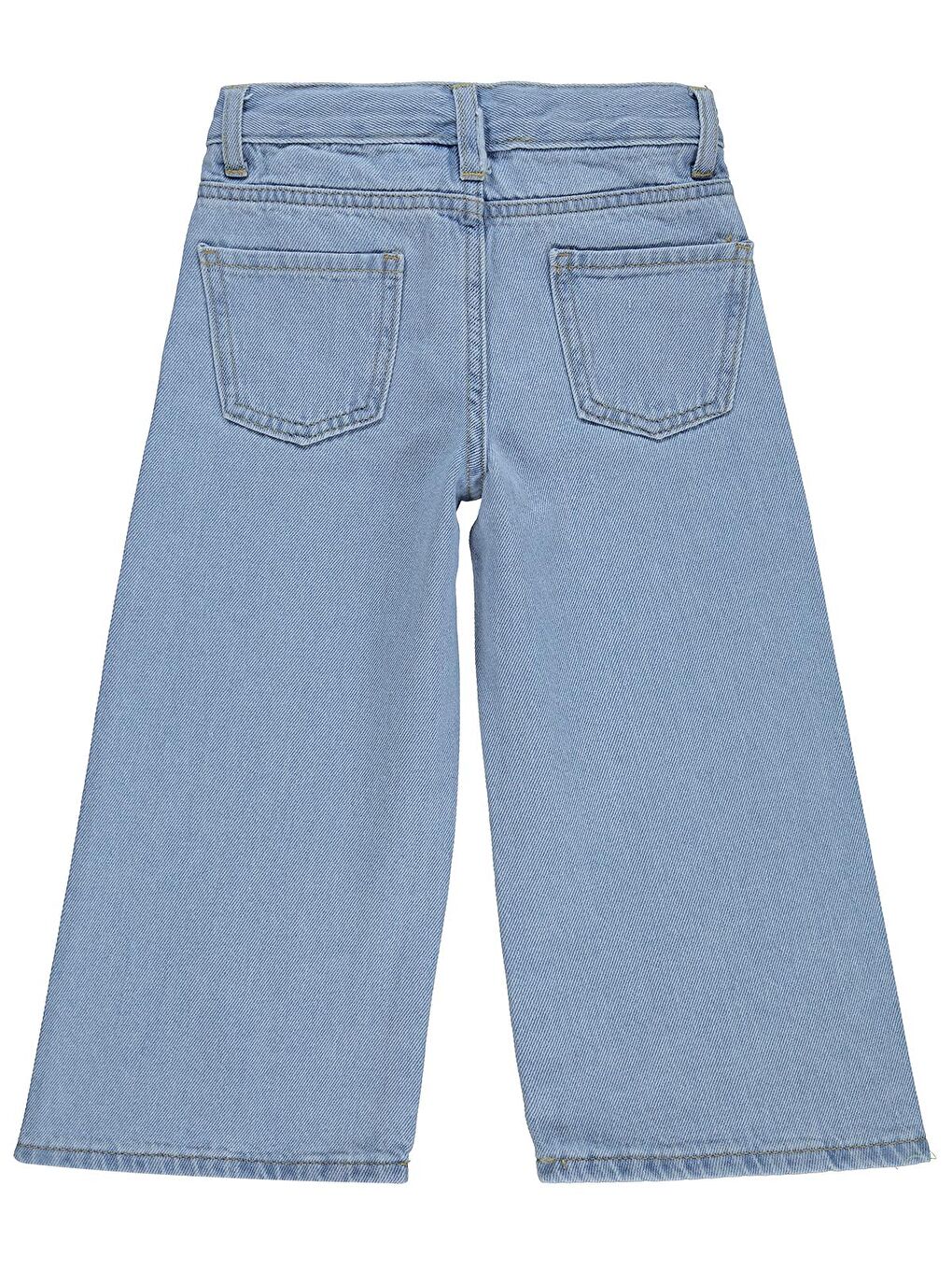 Girls Taşlı Bol Paça 2-5 Yaş Pantolon Jean - Mavi-1