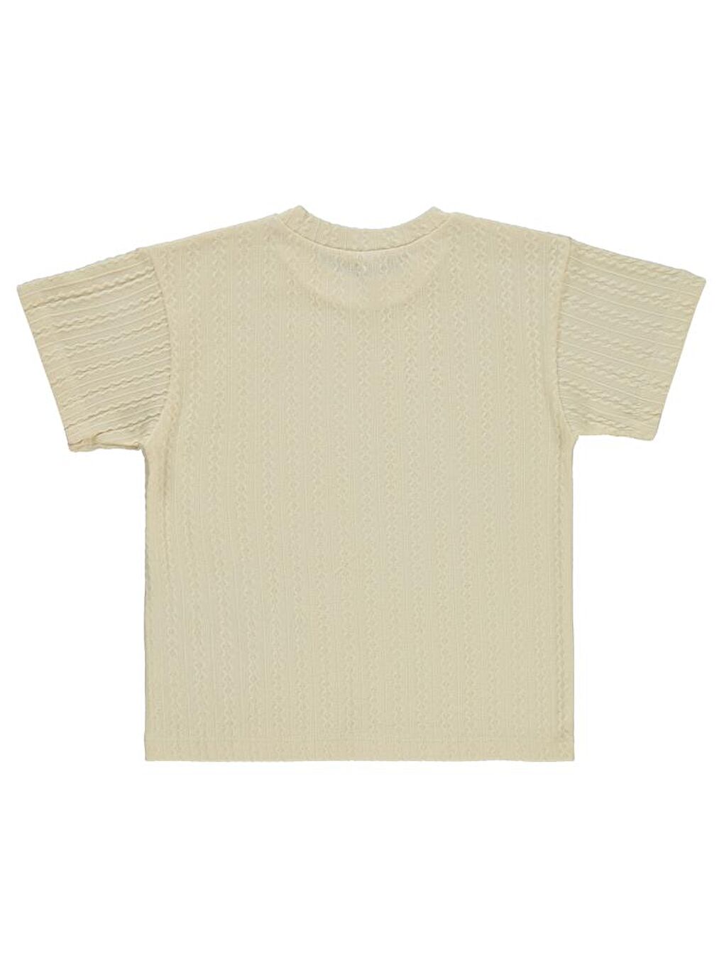 Boys Kendinden Desenli 6-9 Yaş Tişört - Bej 9-10 Yaş-1