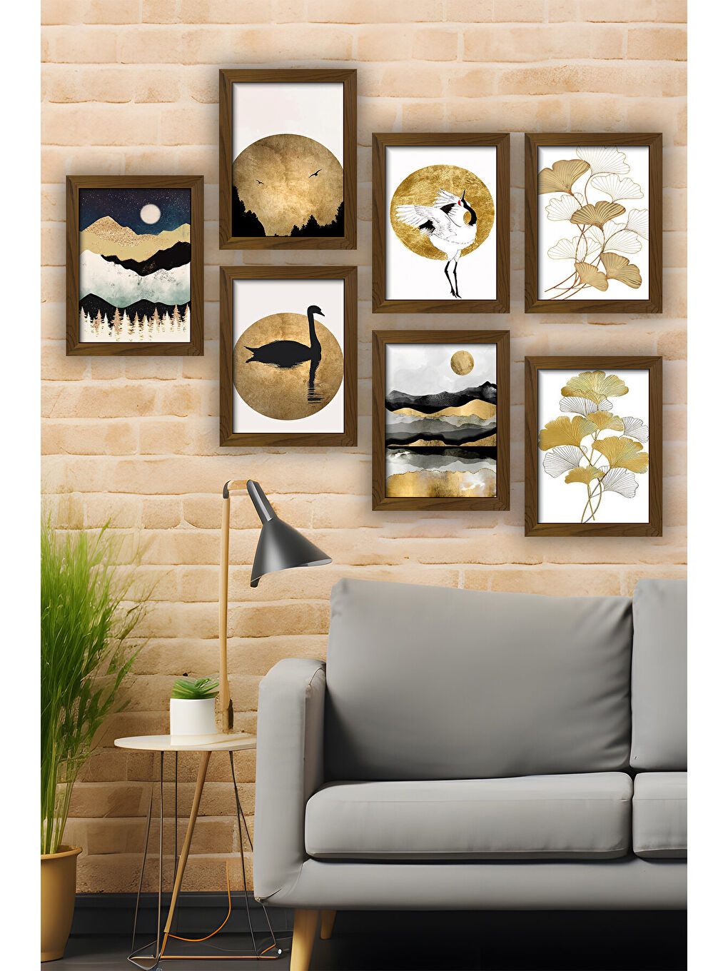 Beyaz 7 Parça Çerçeve Görünümlü Mdf Tablo Seti - 7ARTAVESSA3-3348