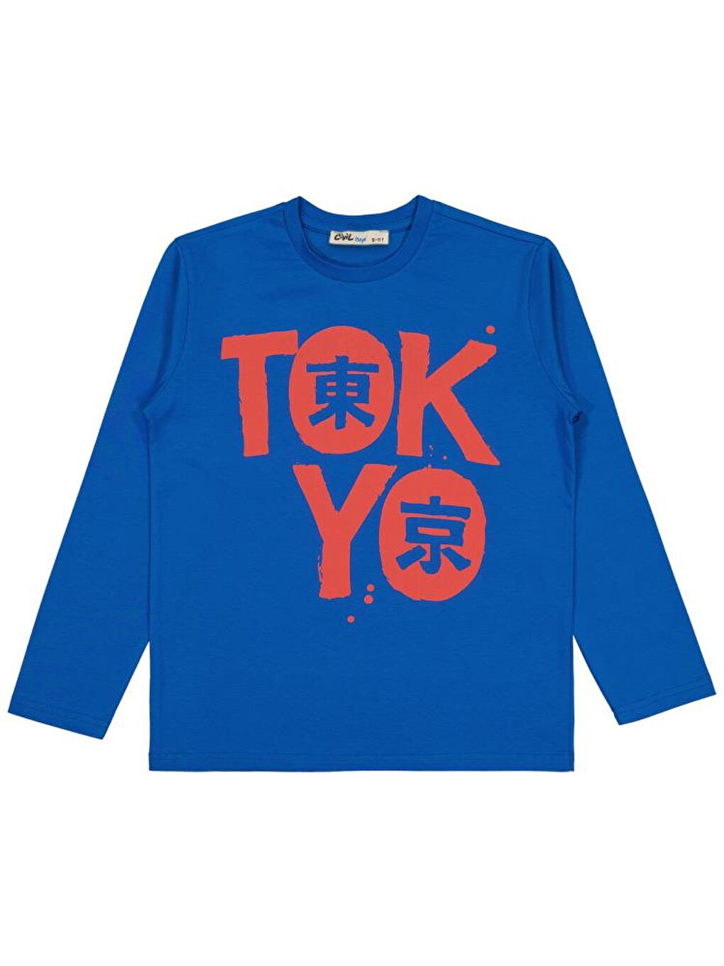 Boys Tokyo Baskılı 10-13 Yaş Sweatshirt - Mavi 11-12 Yaş-1