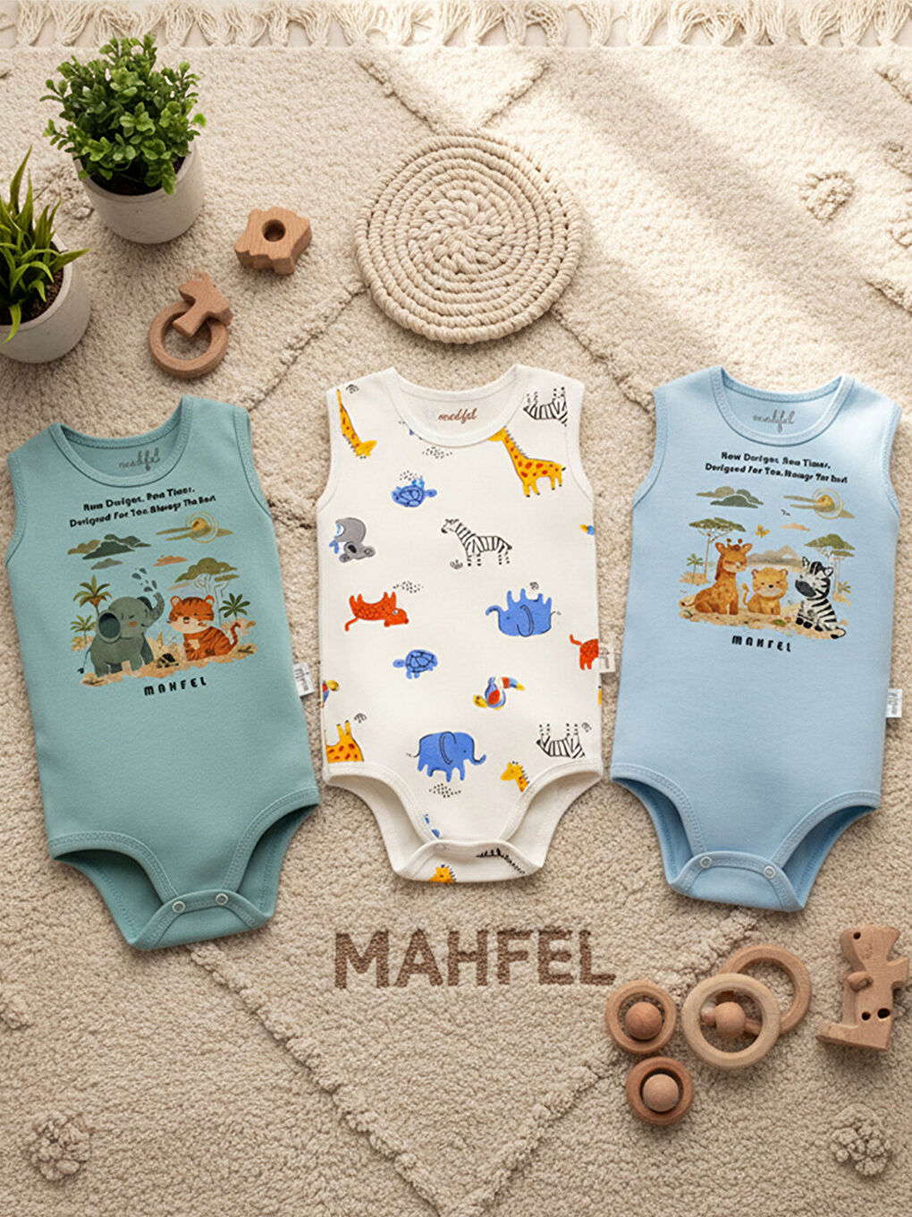 Pembe %100 Pamuklu 3'lü Atlet Çıtçıtlı Bebek Body Zıbın 883-884-2