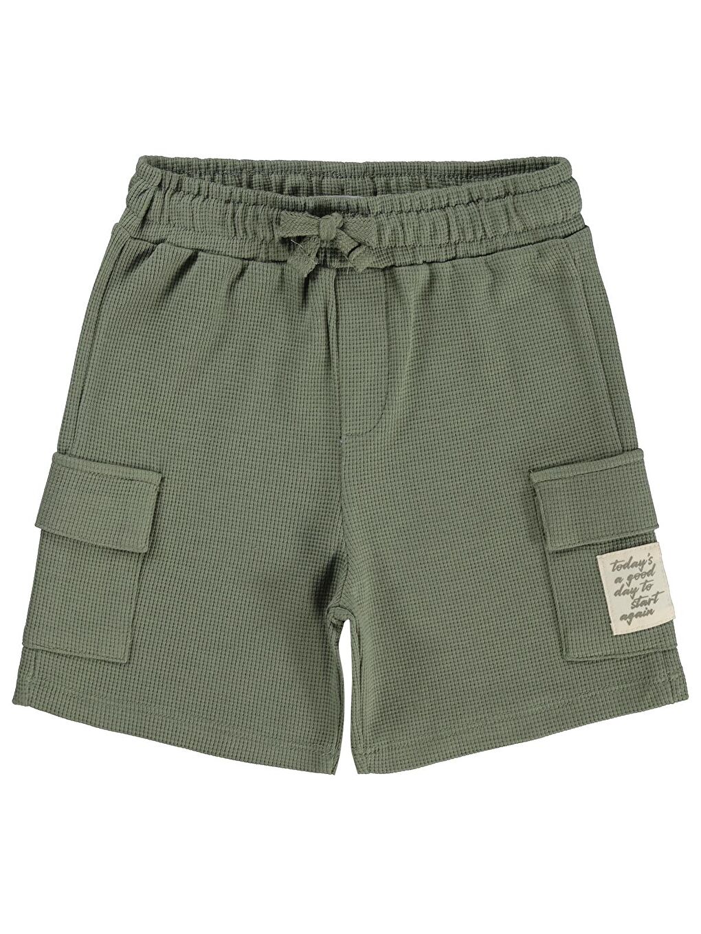 Boys Basic Önü Düğmeli 2-5 Yaş Şort - Haki