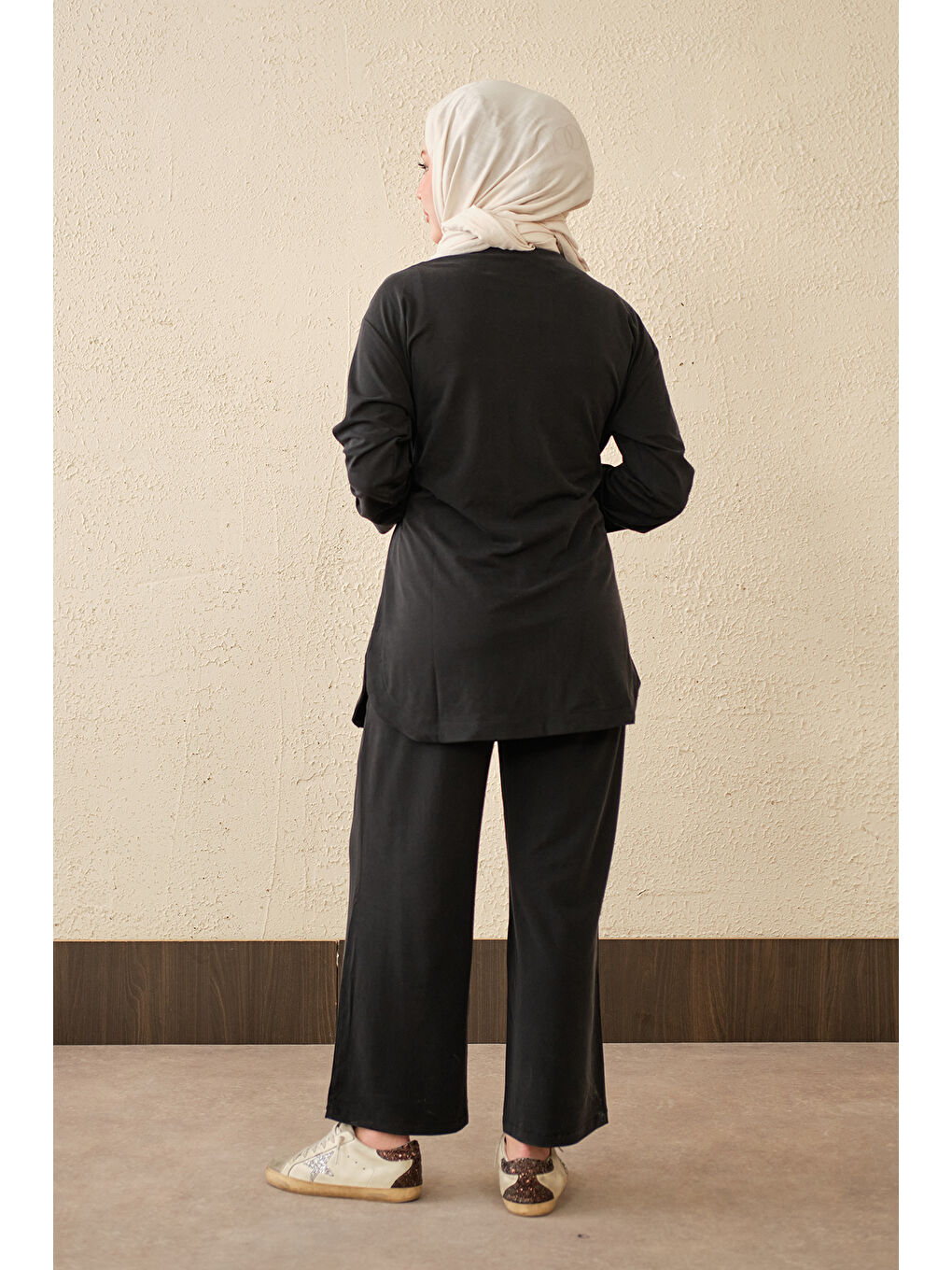 Kadın Çıtçıt Detay Çift Cepli Takım Siyah-4