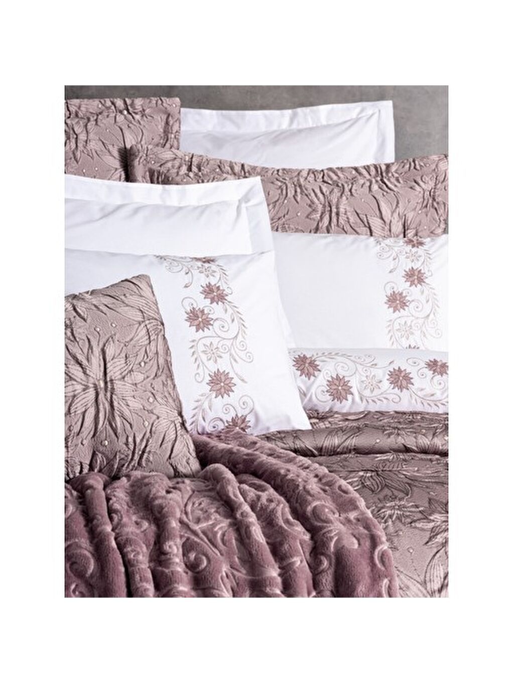 Karışık Pamuk Box Çeyiz Seti Theresa Pudra-1