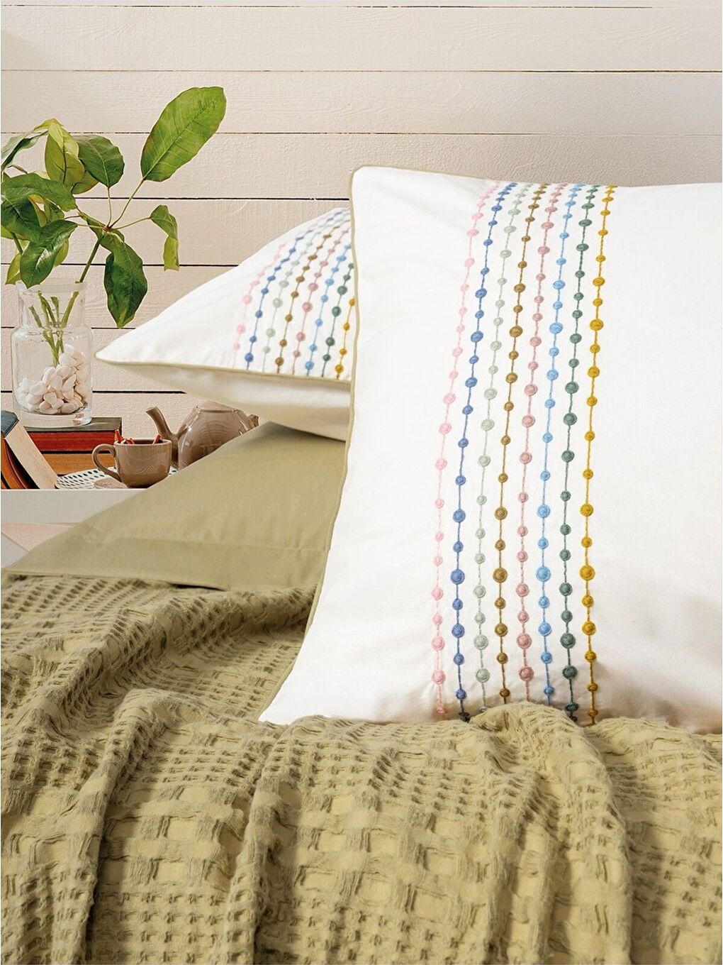 Karışık Pamuk Box Aura Tek Kişilik Takımı Pebble Hardal-1