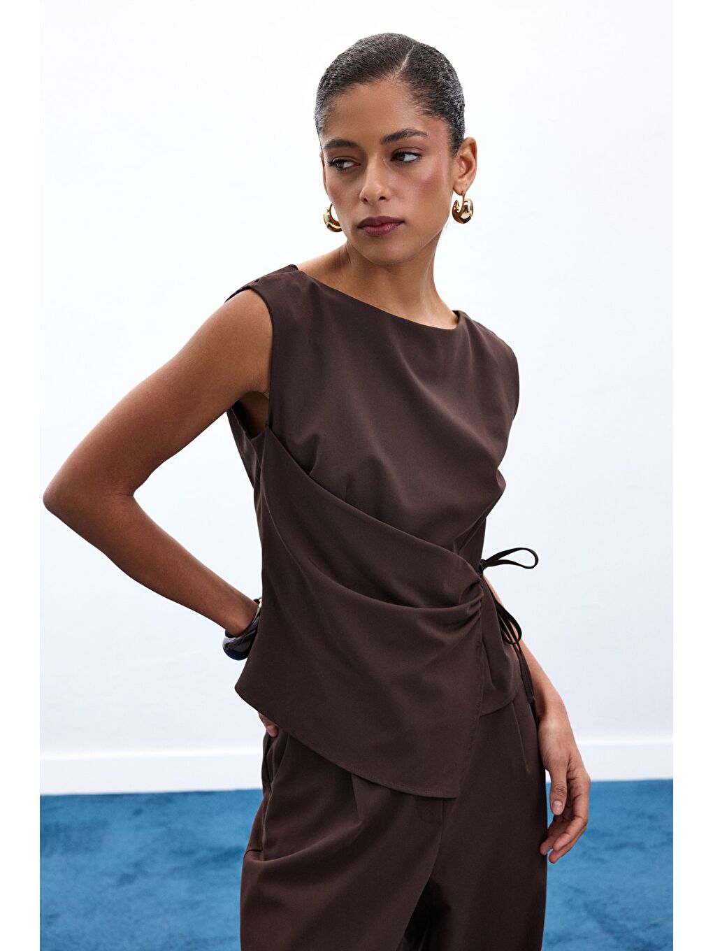 Kahverengi Lena Bluz - Kahve-3