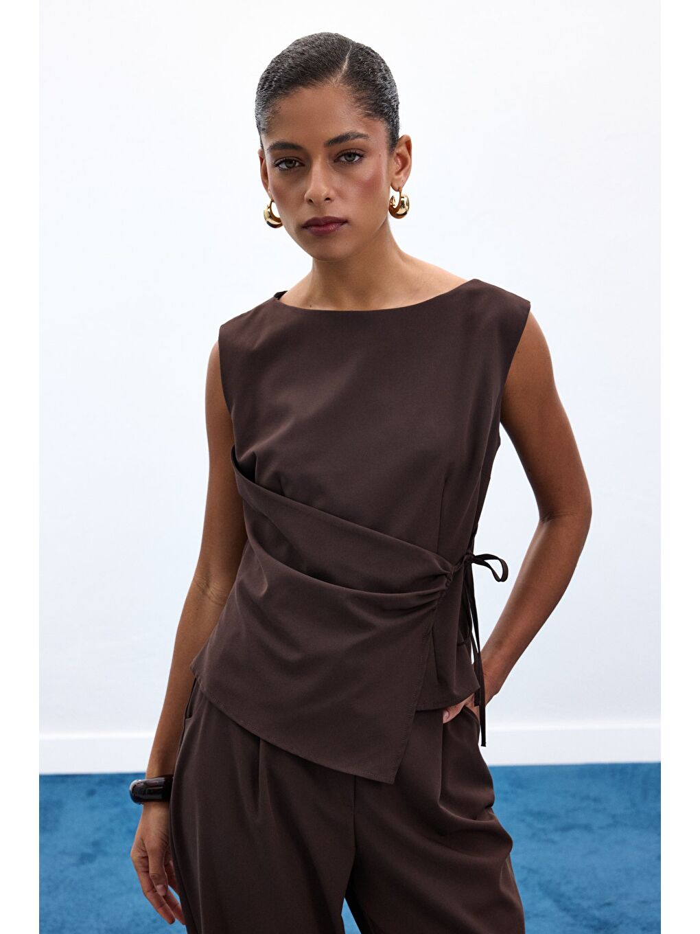 Kahverengi Lena Bluz - Kahve-4