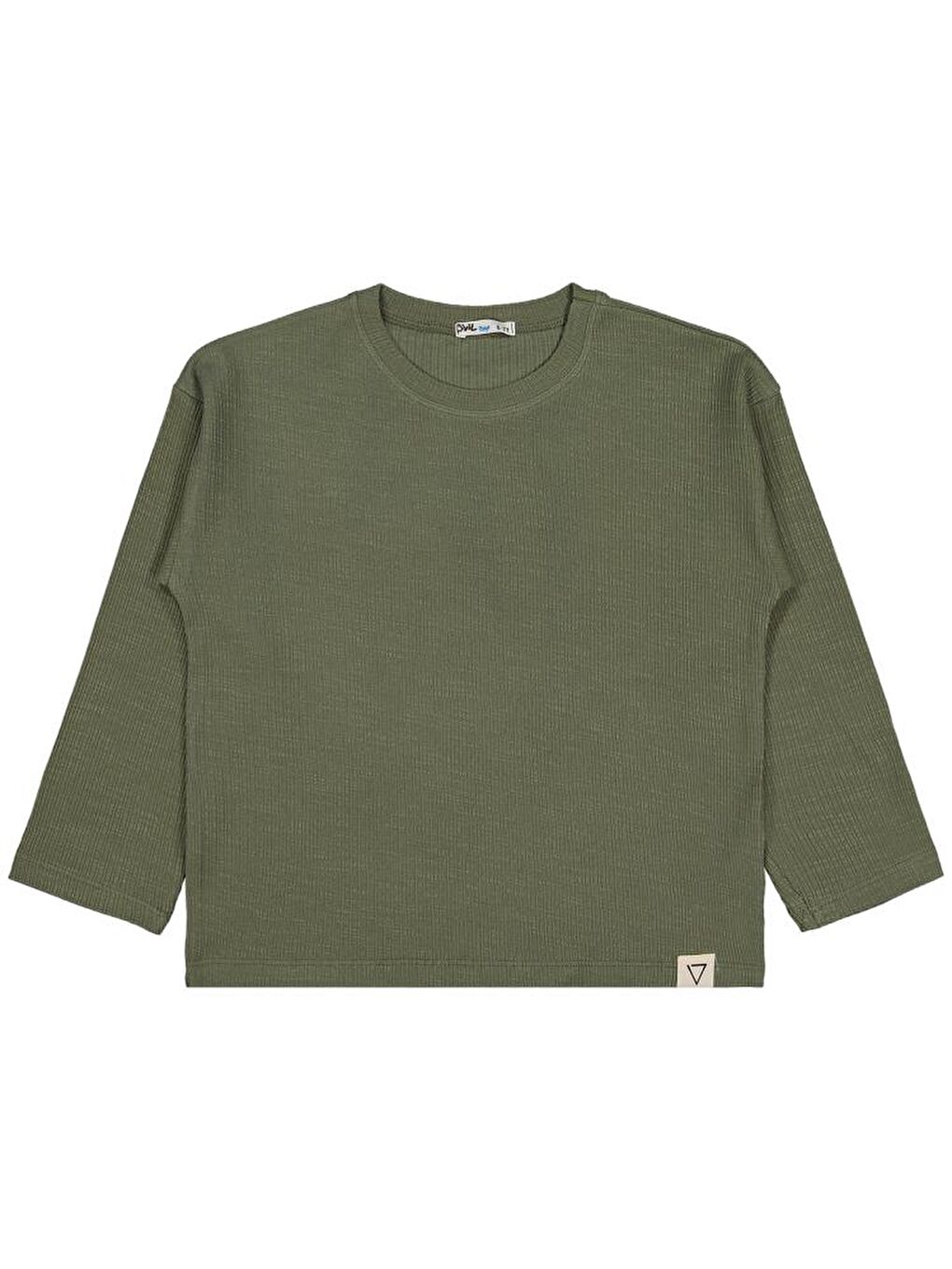 Boys Jakarlı Basic 10-13 Yaş Sweatshirt - Haki 12-13 Yaş