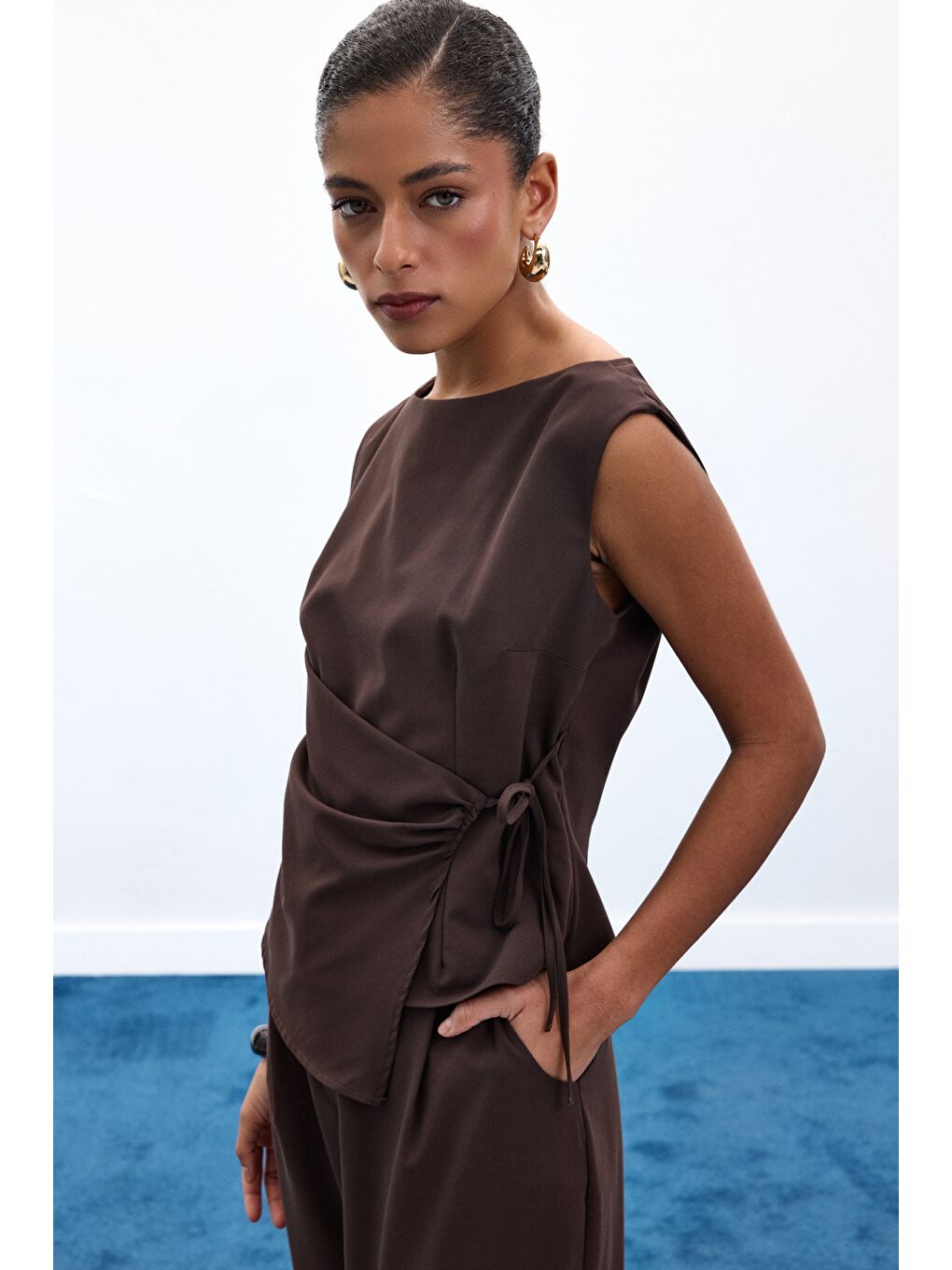 Kahverengi Lena Bluz - Kahve-6