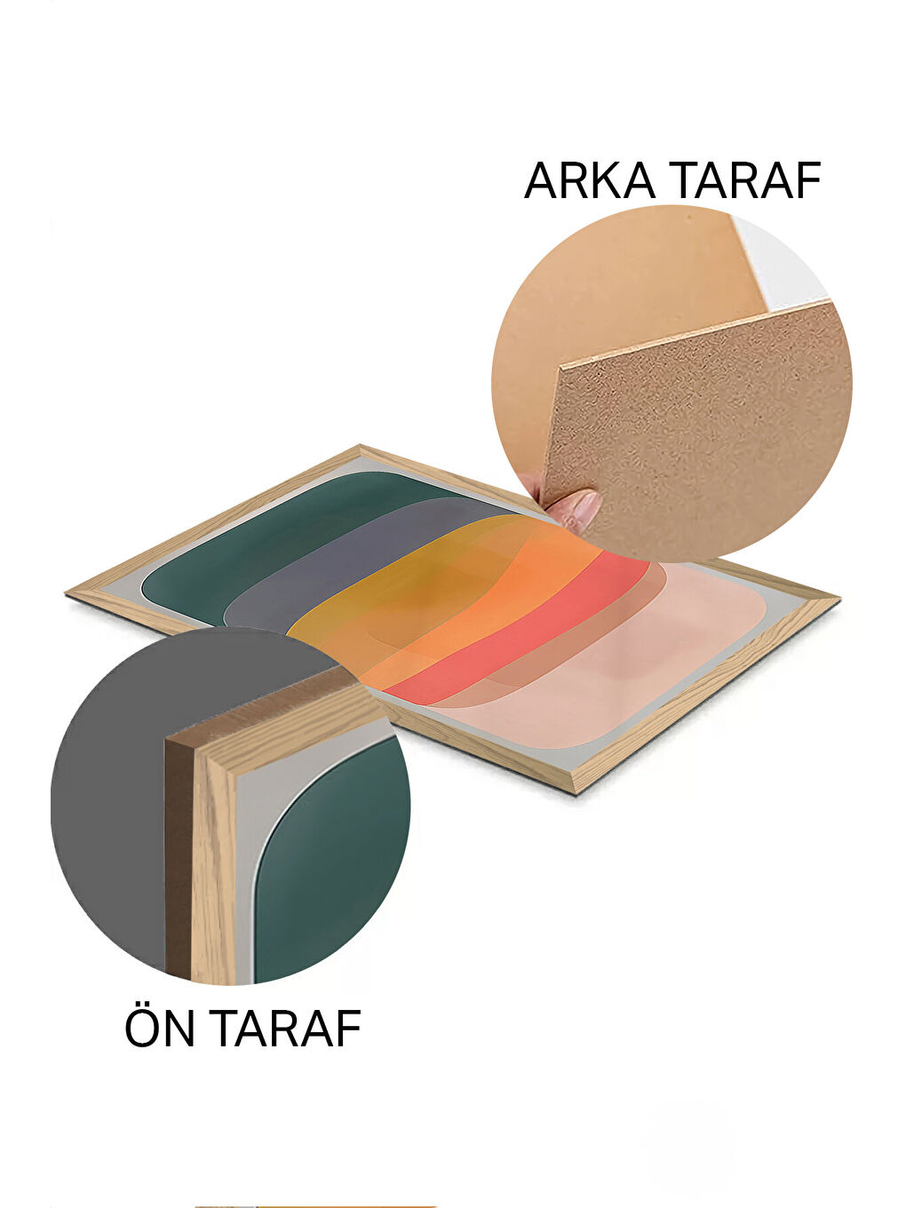 Beyaz 3 Parça Ahşap Çerçeve Görünümlü Mdf Tablo Seti - ERSYCRVSZ3SET1 - 33 x 48-1