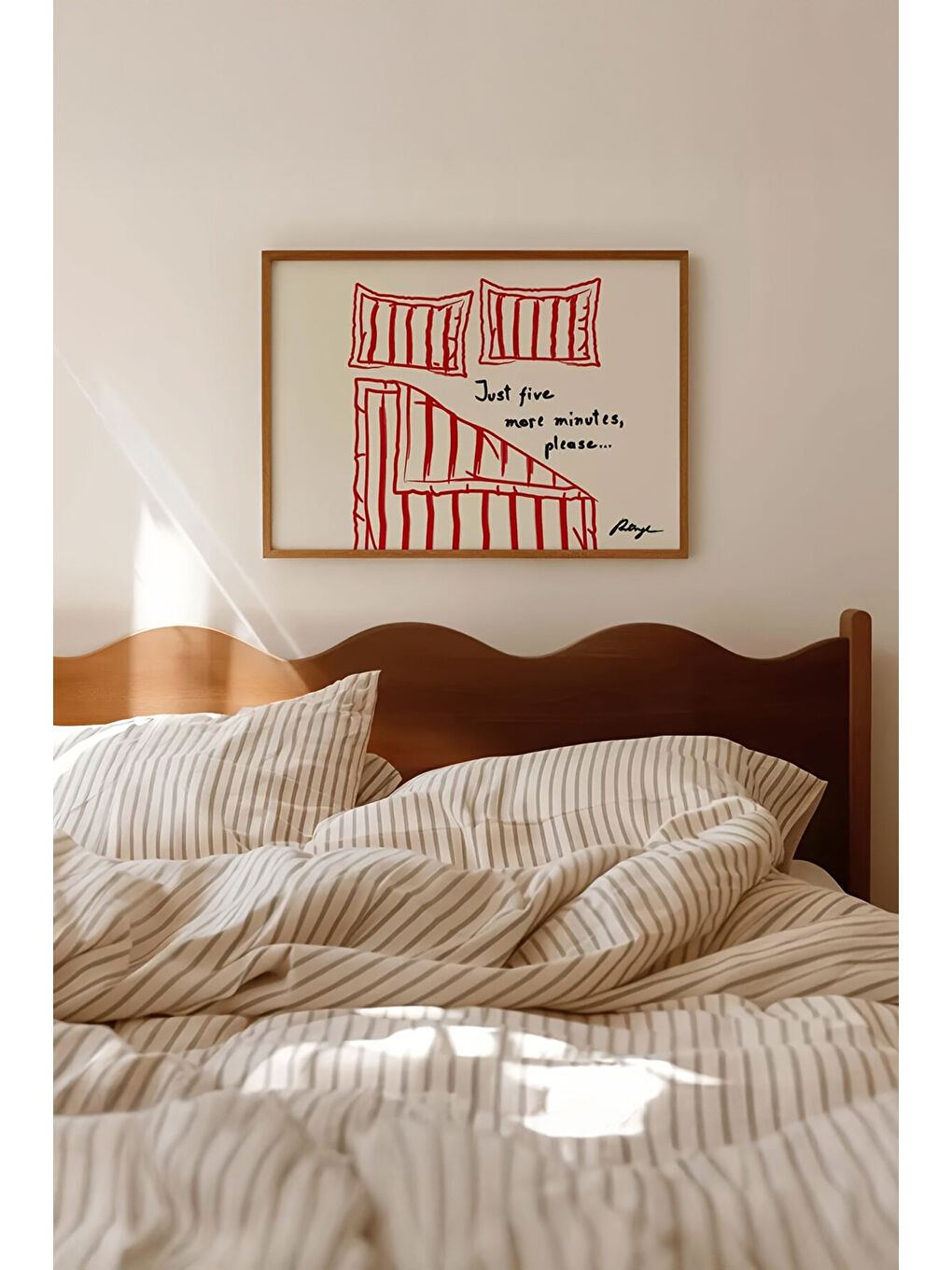 Beyaz Tek Parça Gerçek Ham Ahşap Çerçeveli Tablo - Model 10 - ARTSMDFTEK10-3348-1