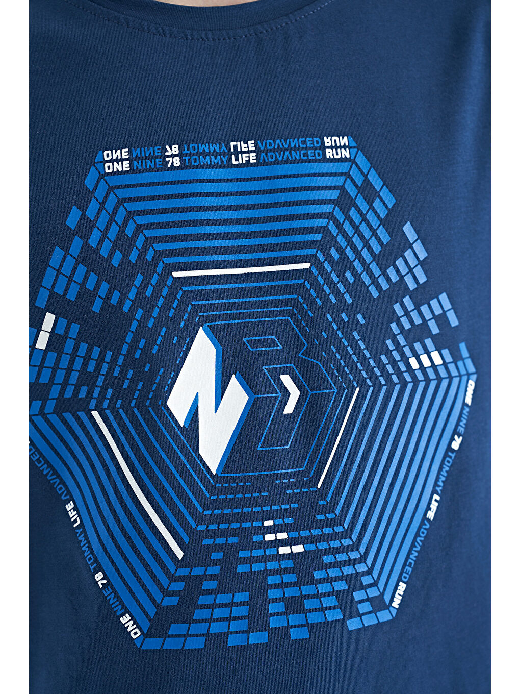 İndigo Kol Ucu Renkli Detaylı Baskılı Standart Kalıp Erkek Çocuk Tişört - 11156-4