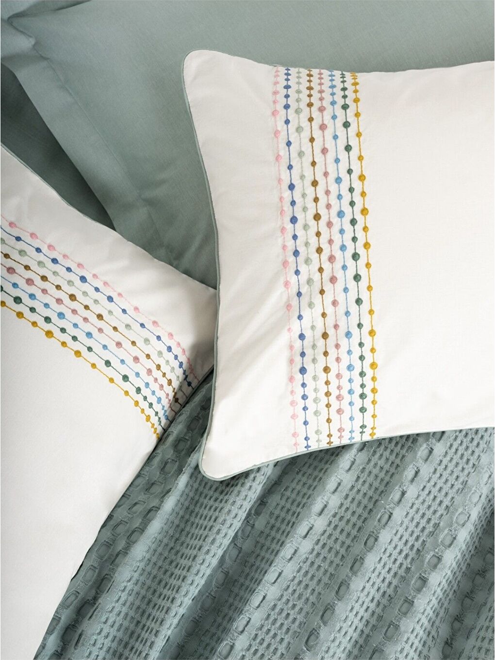 Karışık Pamuk Box Aura Tek Kişilik Takımı Pebble Mint-2