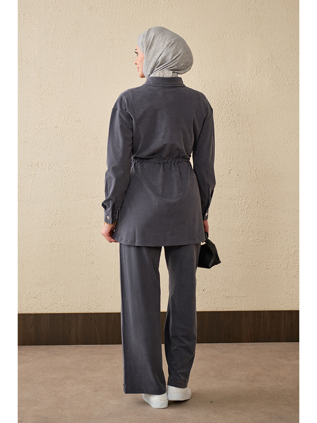 Kadın Beli Ayarlanabilir Tek Cepli Takım Antrasit-4