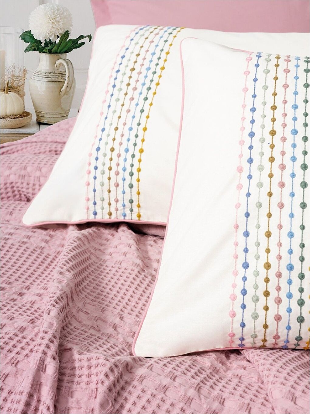 Karışık Pamuk Box Aura Tek Kişilik Takımı Pebble Pembe-1