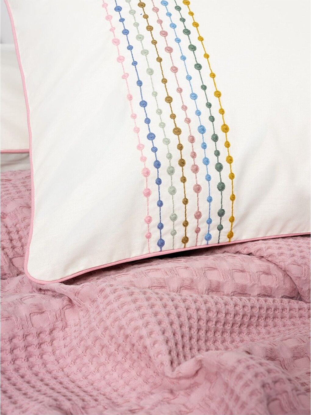 Karışık Pamuk Box Aura Tek Kişilik Takımı Pebble Pembe-3