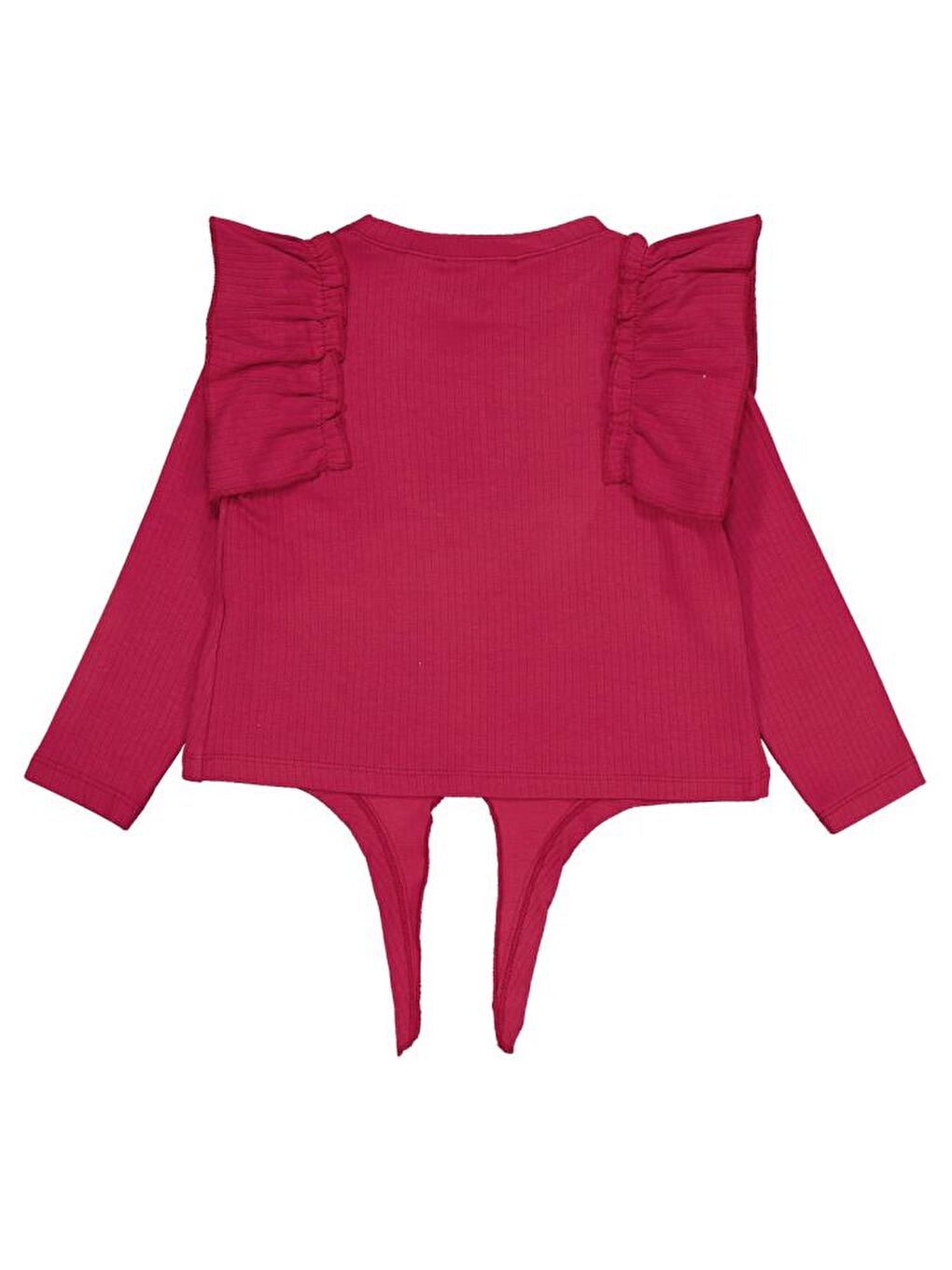 Girls Omuz Fırfırlı 2-5 Yaş Sweatshirt - Kırmızı 2-3 Yaş-1