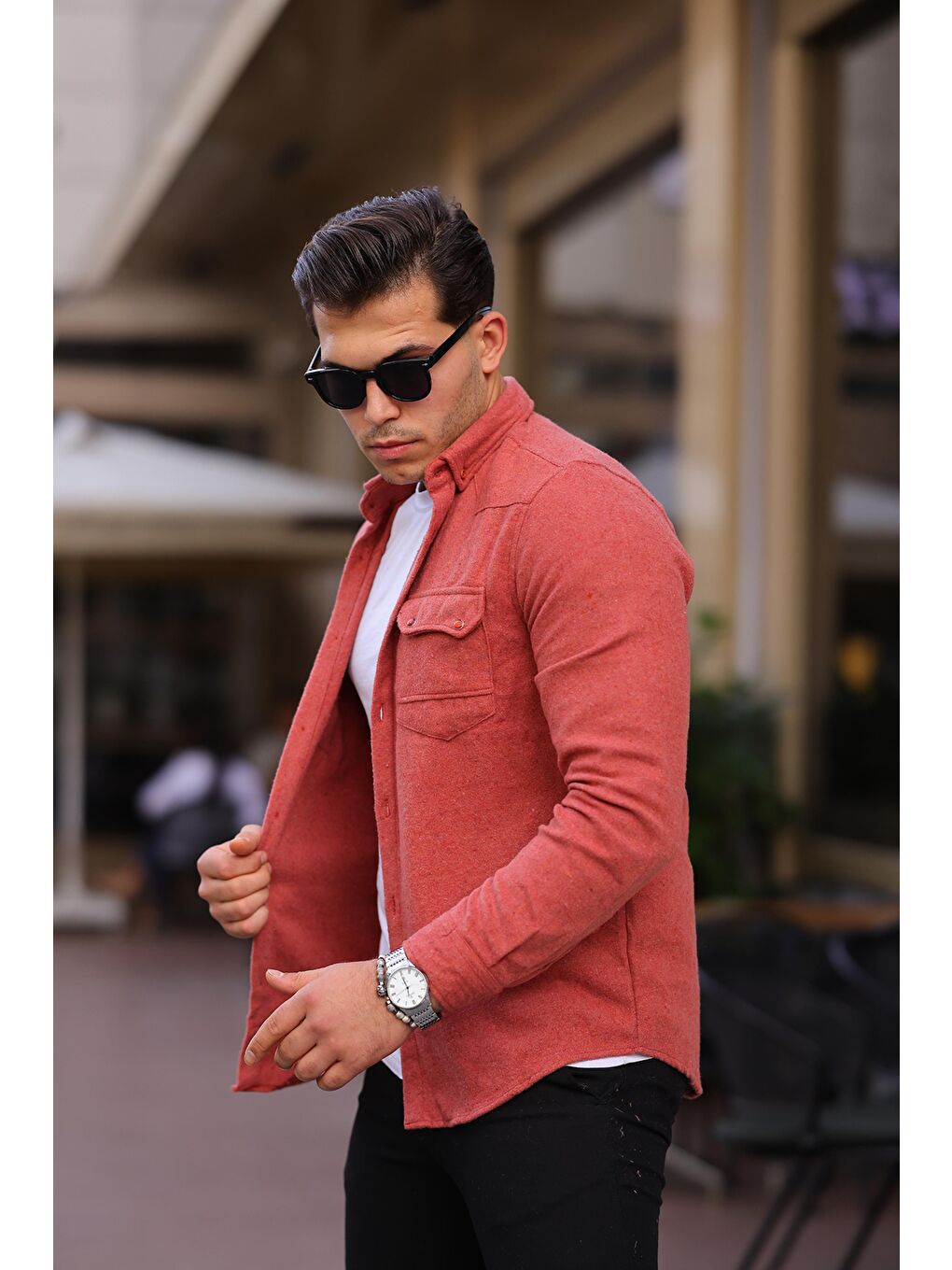 Kahverengi Cep Detay Kışlık Gömlek MAR 4175