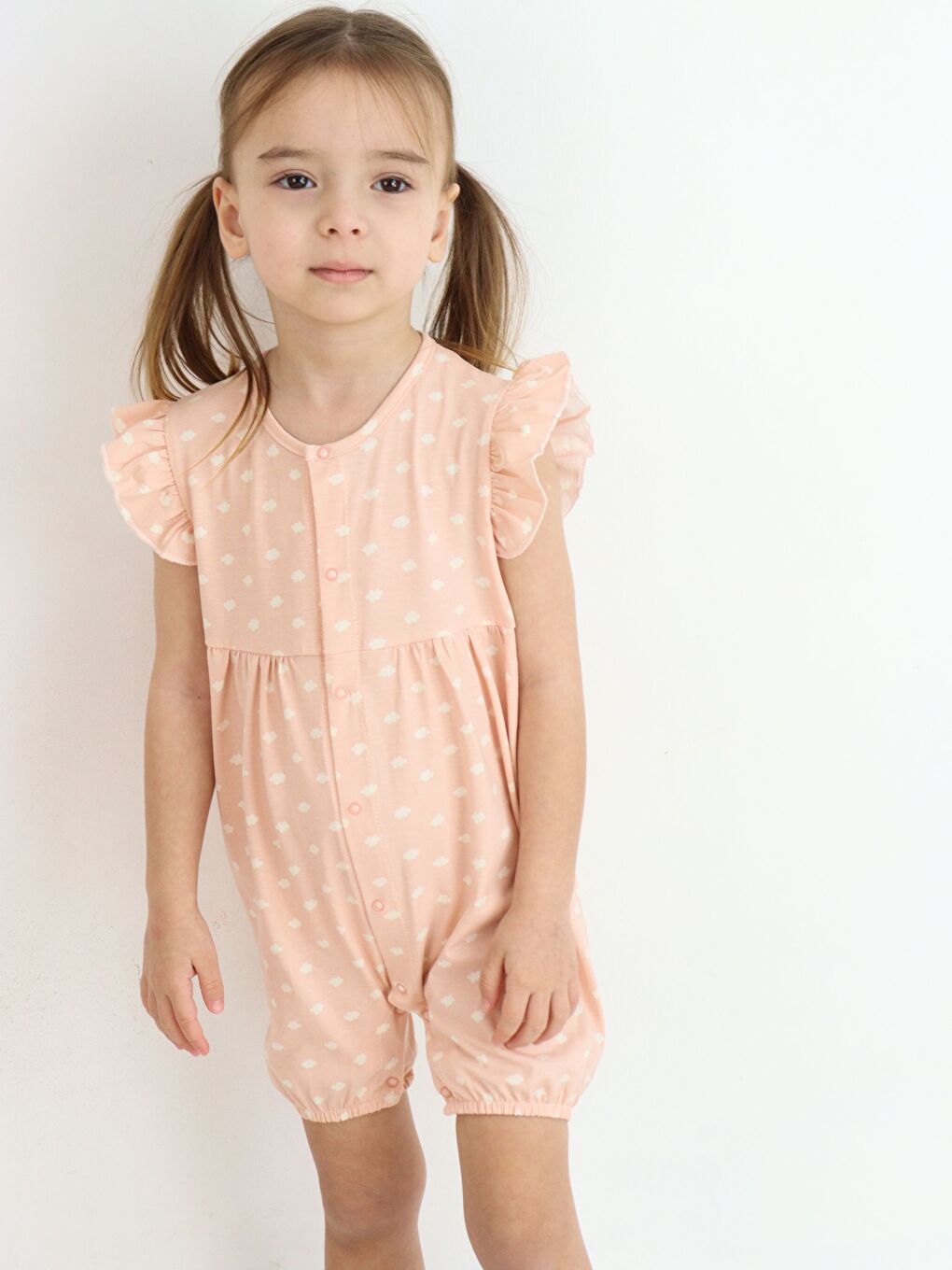 Lila Bisiklet Yaka Baskılı Kız Bebek Tulum 2'li-6