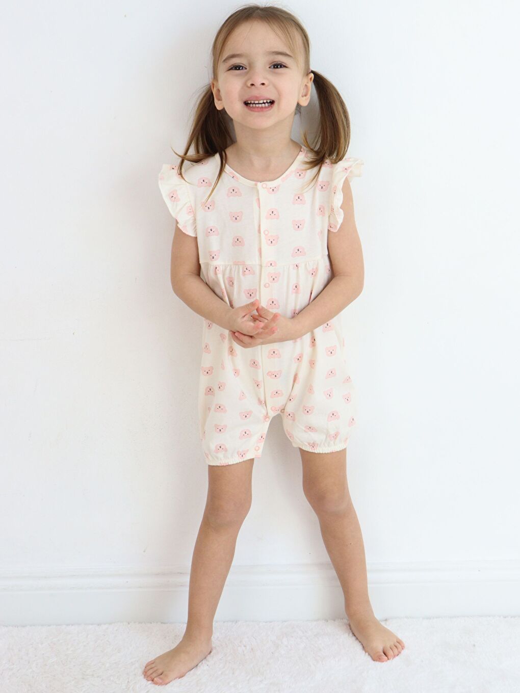 Lila Bisiklet Yaka Baskılı Kız Bebek Tulum 2'li-9