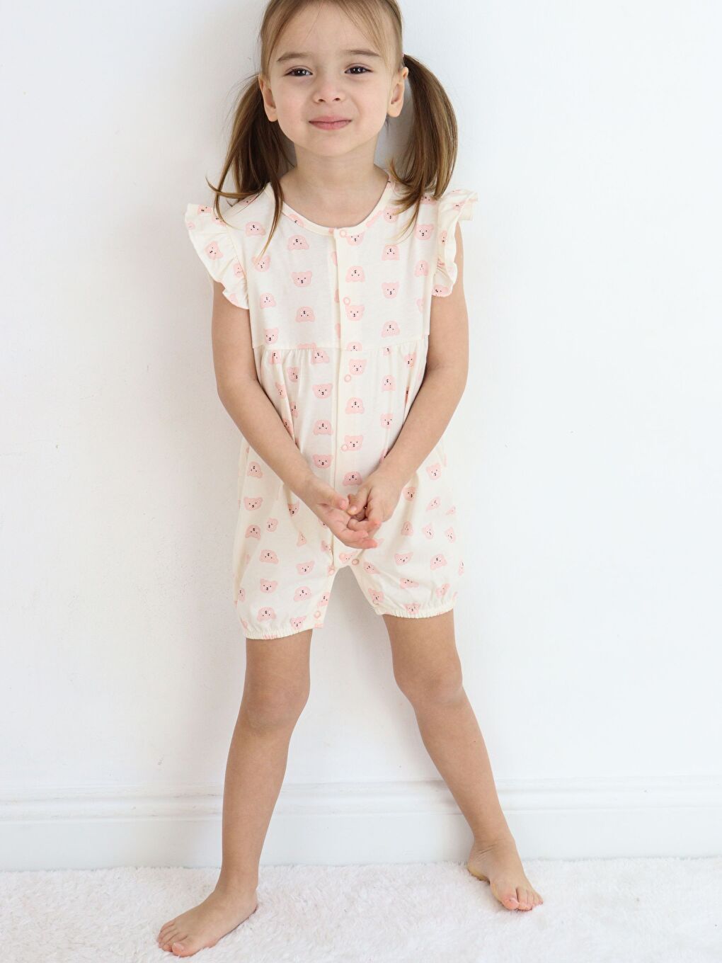 Lila Bisiklet Yaka Baskılı Kız Bebek Tulum 2'li-10