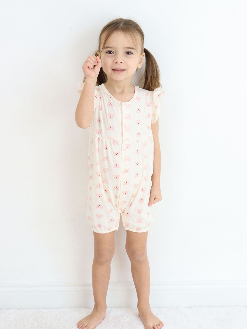 Lila Bisiklet Yaka Baskılı Kız Bebek Tulum 2'li-11