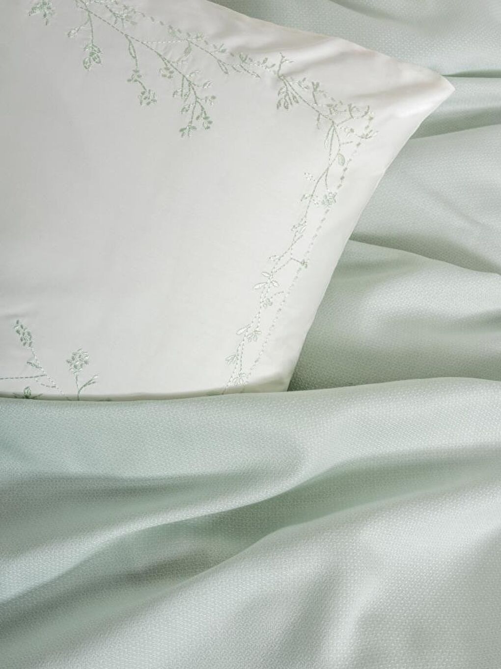 Karışık Pamuk Box Serenity Bambu Çift Kişilik Pike Takımı Brisa Mint-2