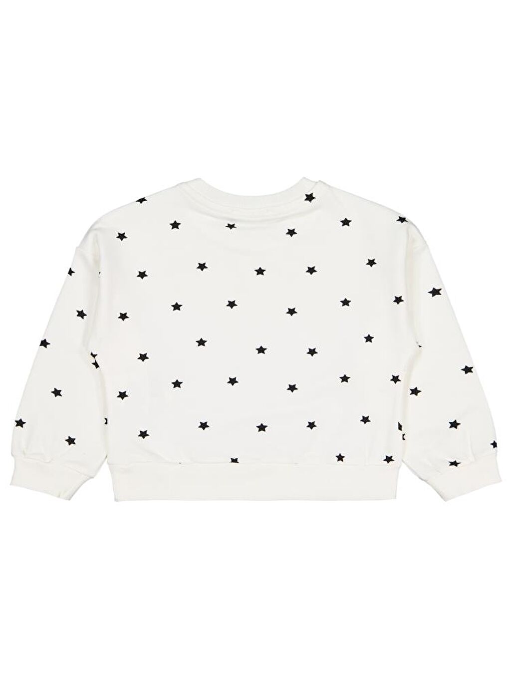 Girls Yıldız Baskılı 2-5 Yaş Sweatshirt - Ekru 5-6 Yaş-1