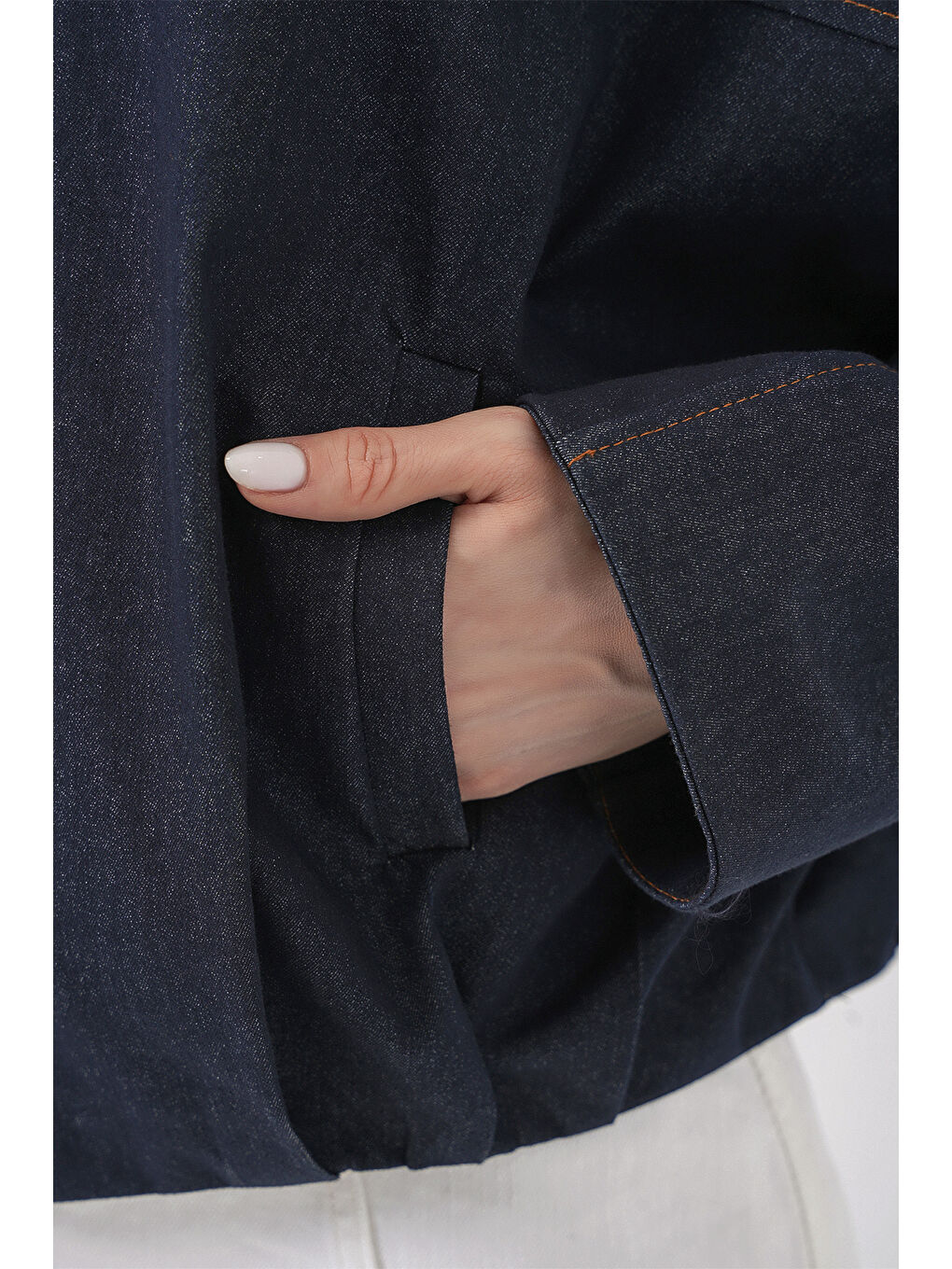 Kadın Jean Bomber Ceket 0737 - Lacivert-5