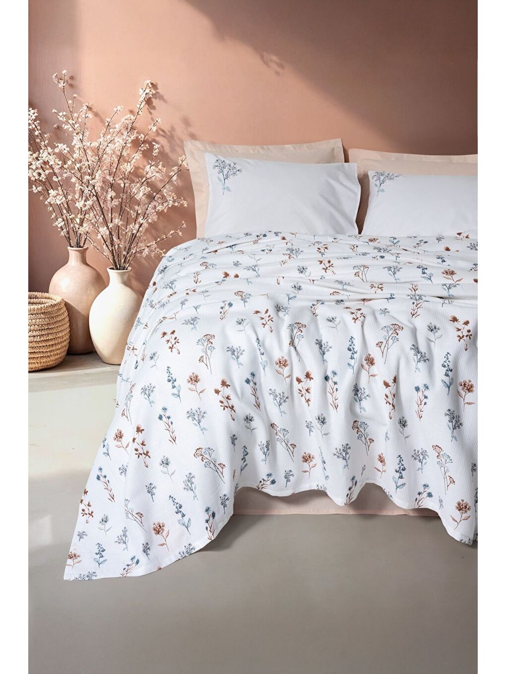 Karışık Pamuk Box Estiva Çift Kişilik Pike Takımı Briar Somon