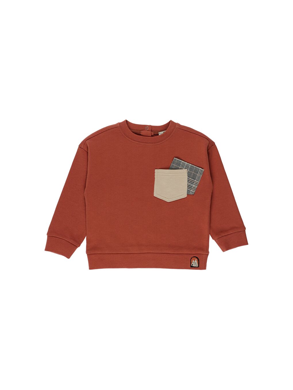 Kahverengi Erkek Çocuk Cepli Sweatshirt