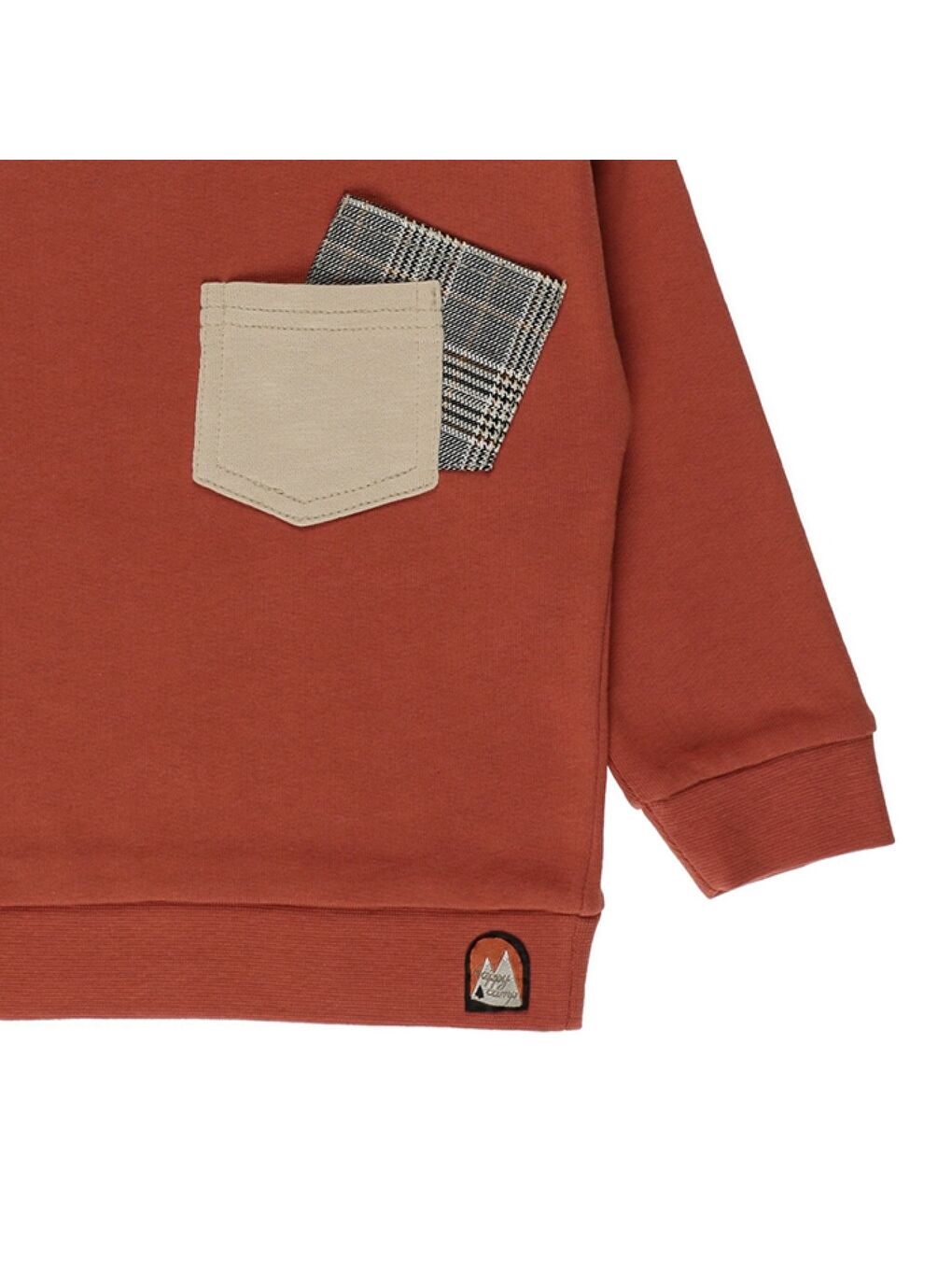 Kahverengi Erkek Çocuk Cepli Sweatshirt-2