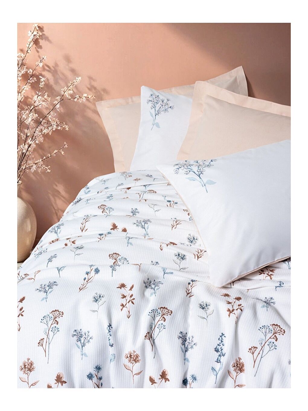 Karışık Pamuk Box Estiva Çift Kişilik Pike Takımı Briar Somon-1