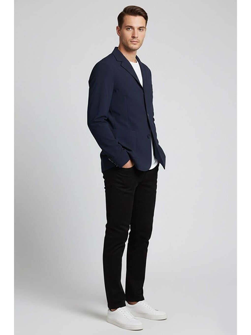 Giotelli Lacivert Regular Fit Ceket Yaka Casual Erkek Ceket-2