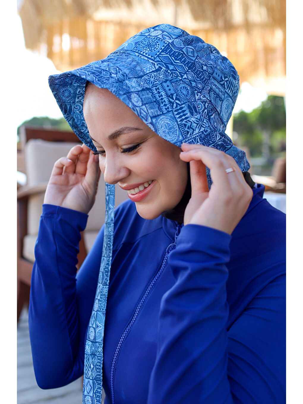 Lacivert Remsa Bağlamalı Bucket Şapka RŞBUC-02 Rabia-3